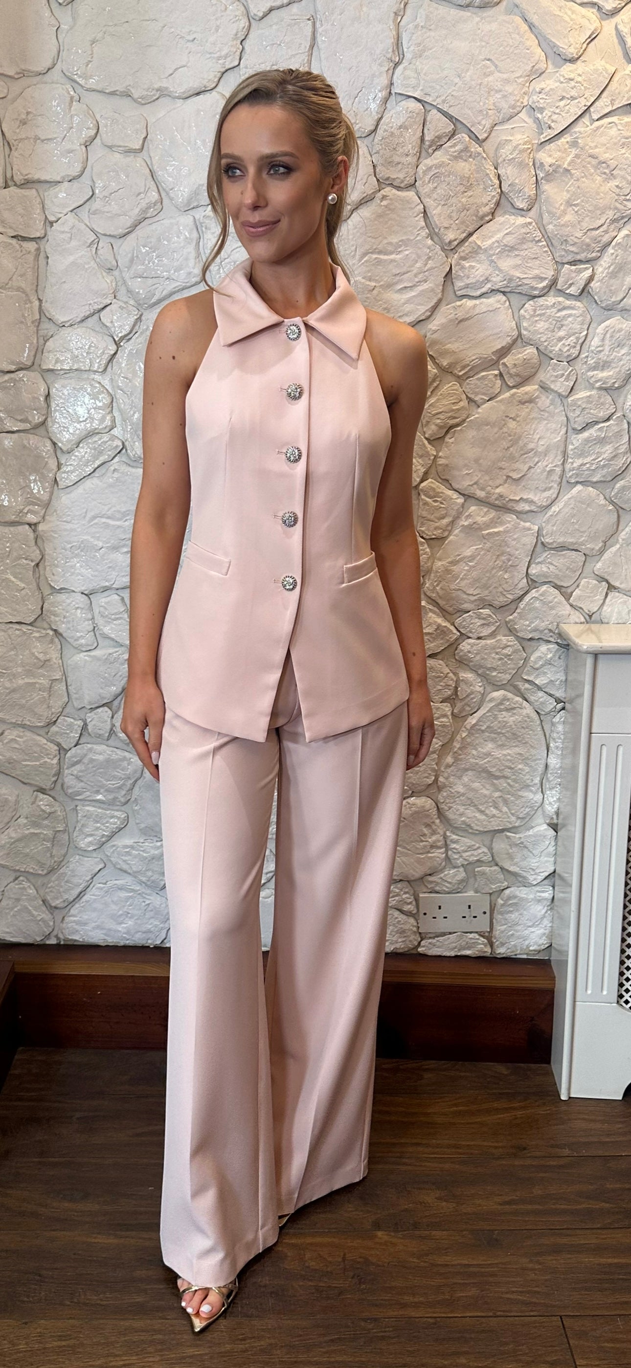 Pink Halter Suit