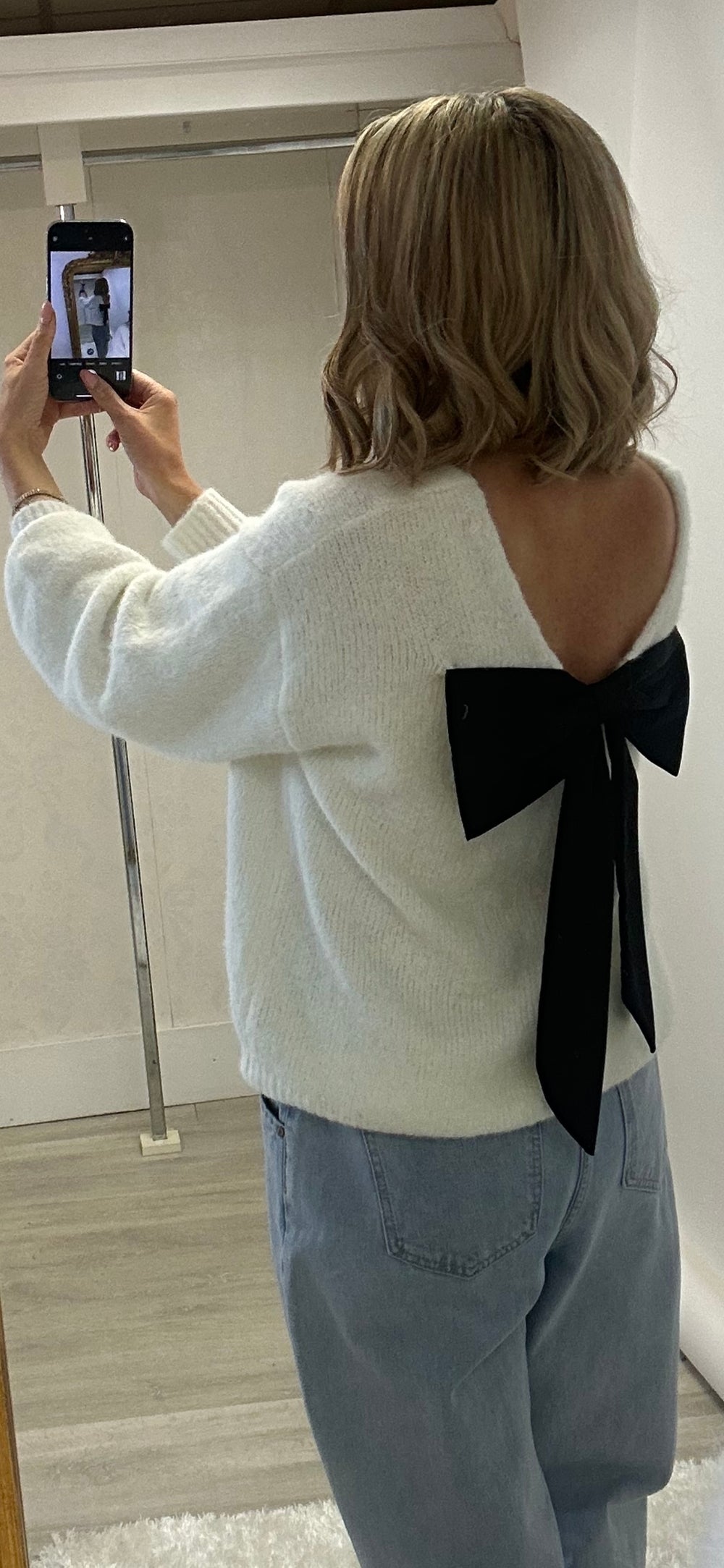 Ecru Bow Knit