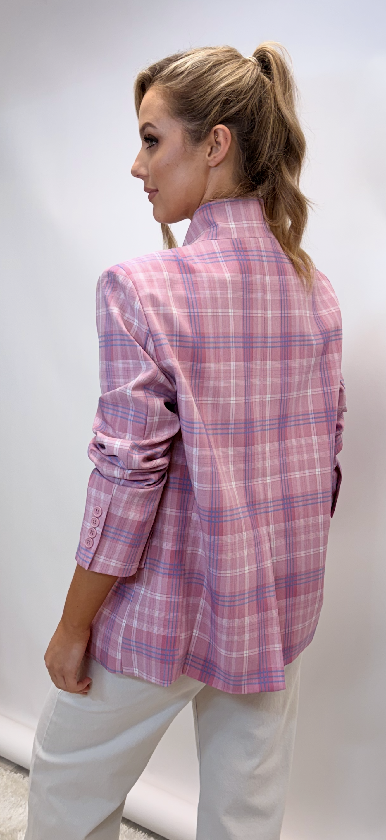 Pink Check Blazer