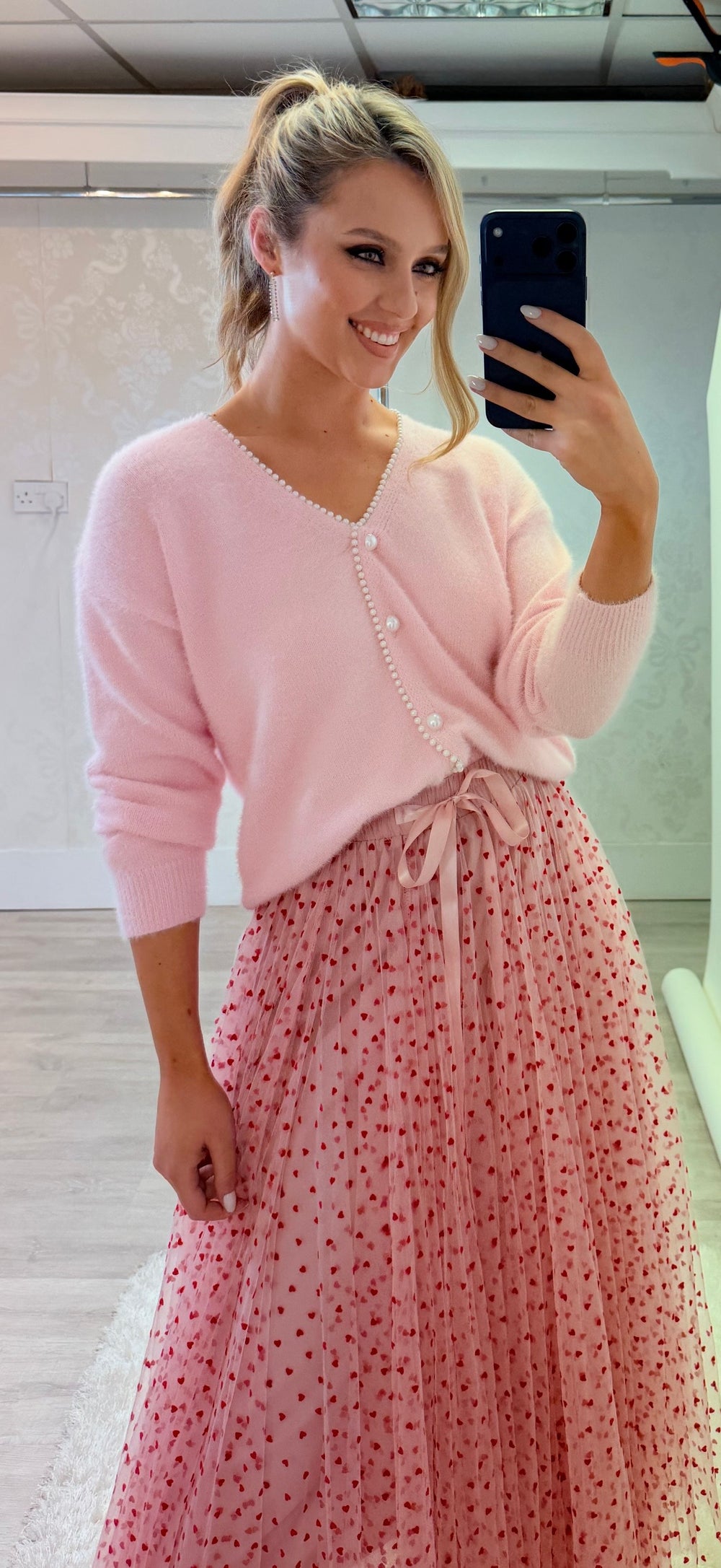 Pink Heart Tulle