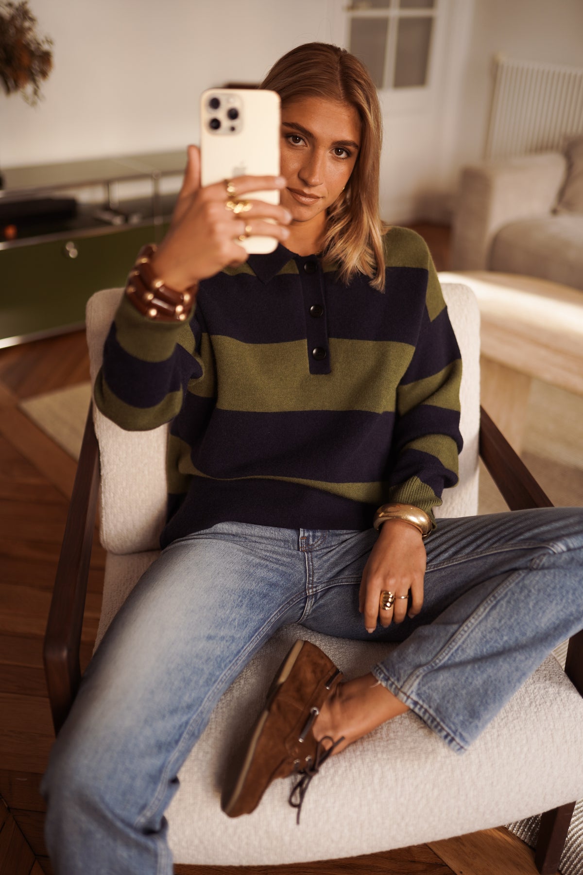 Khaki Polo Knit