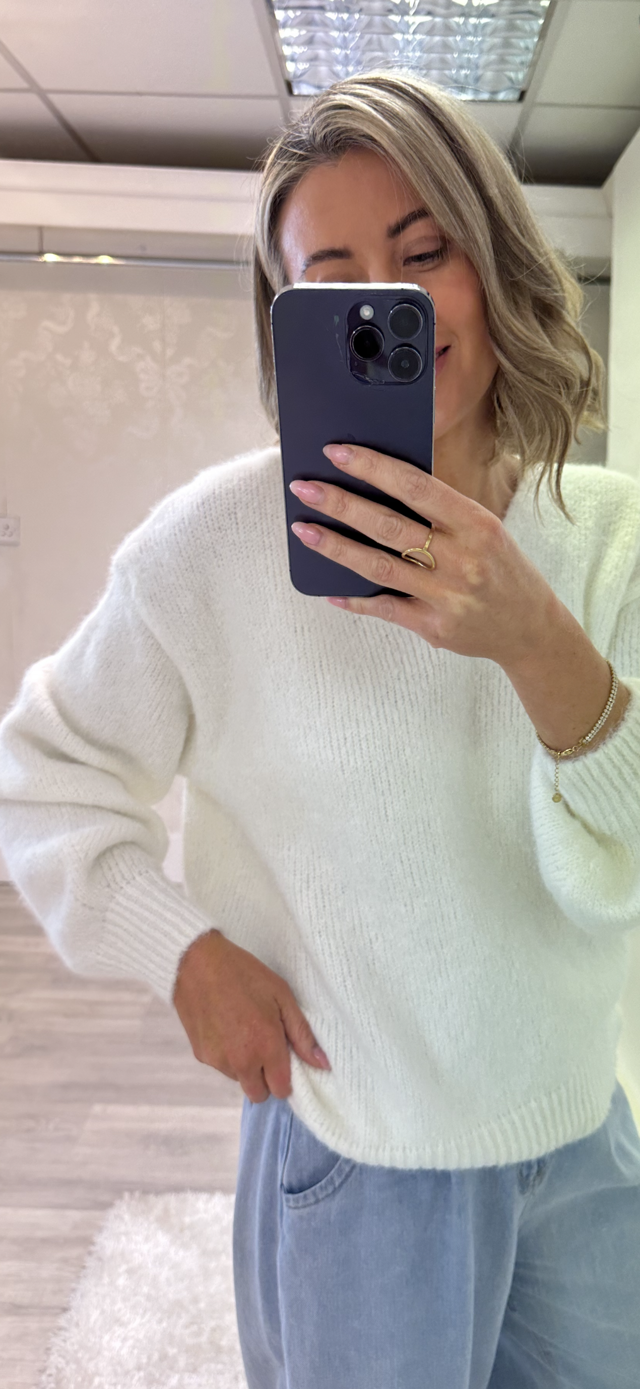 Ecru Bow Knit