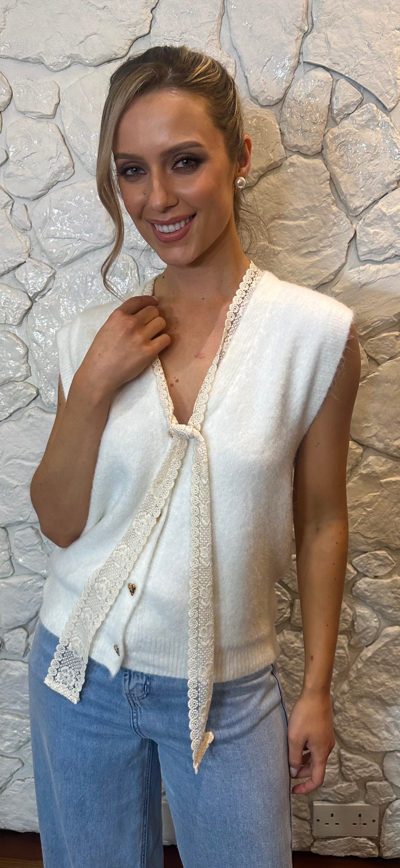 Ecru Tie Waistcoat