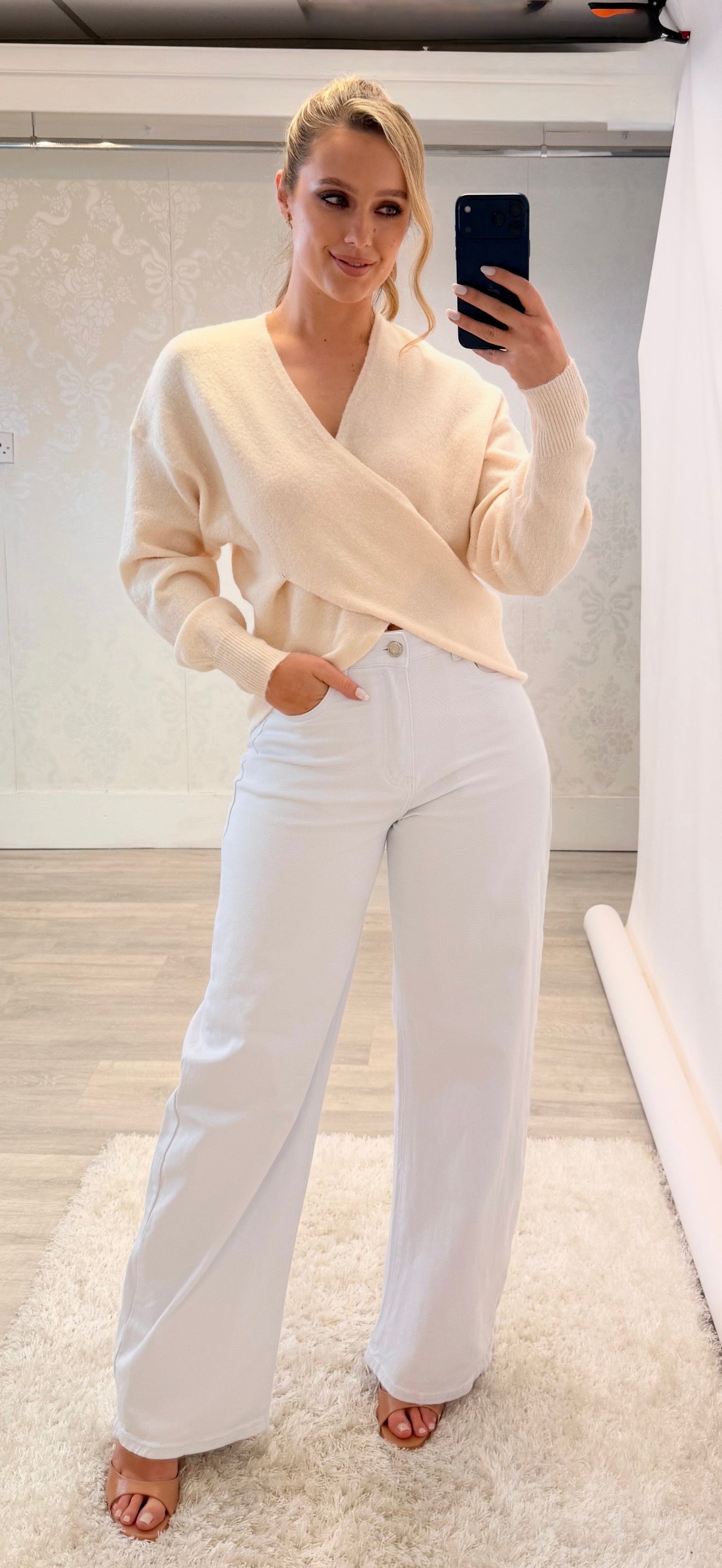 Ecru Cross Knit