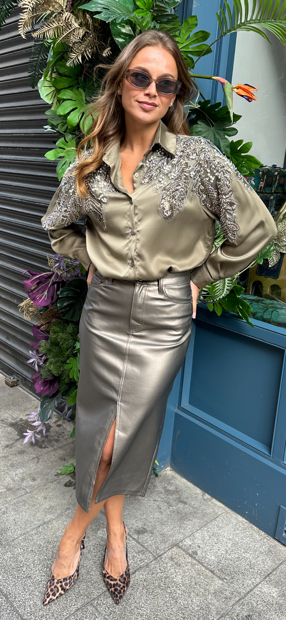 Bronze Midi Skirt