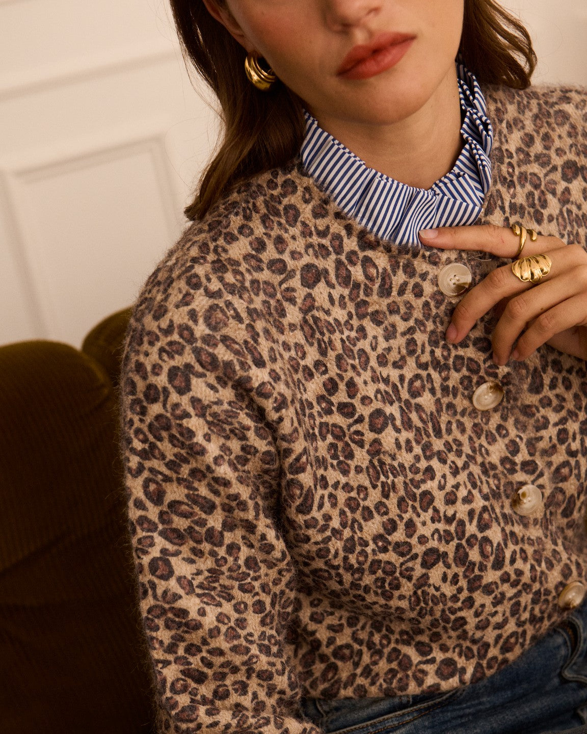Stripe Cheetah Knit