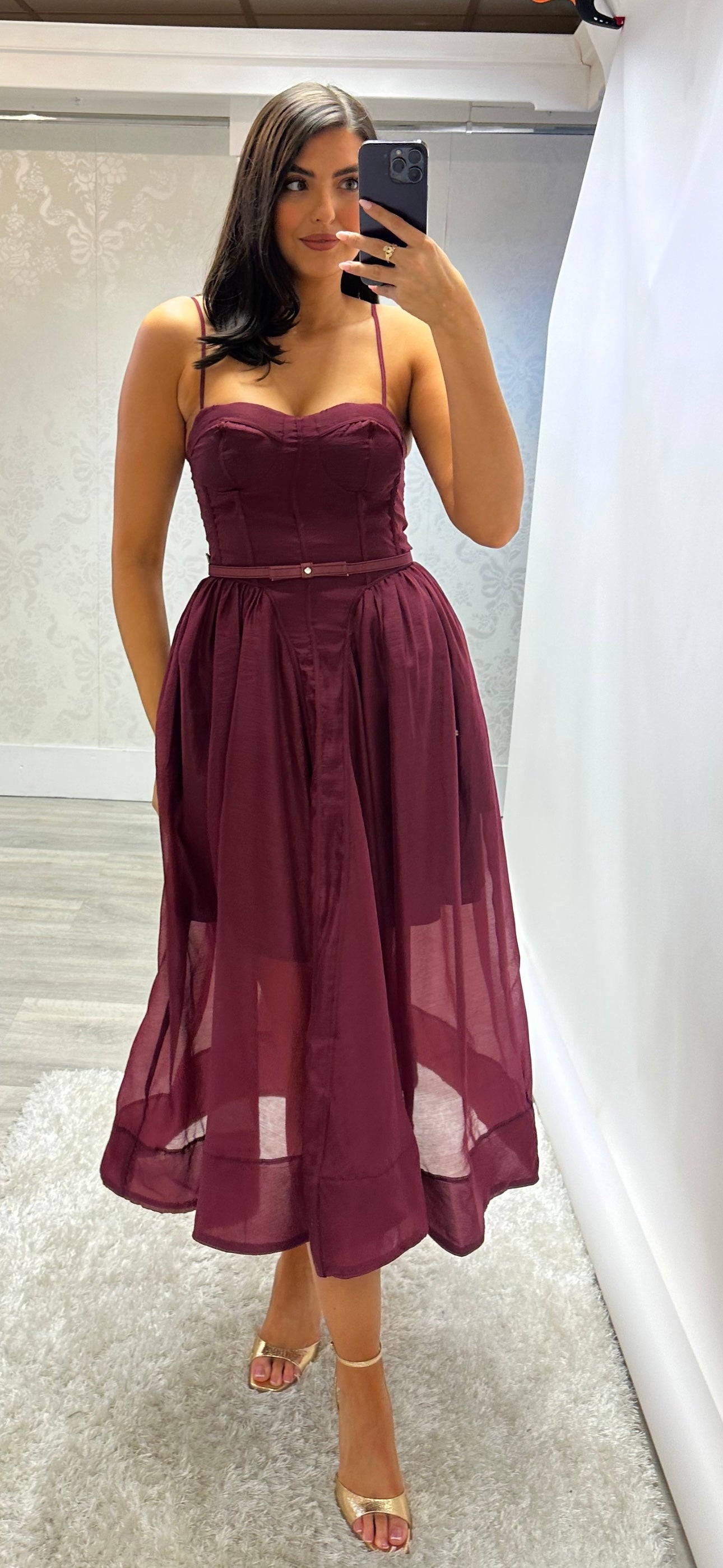 Burgundy Flare Dress
