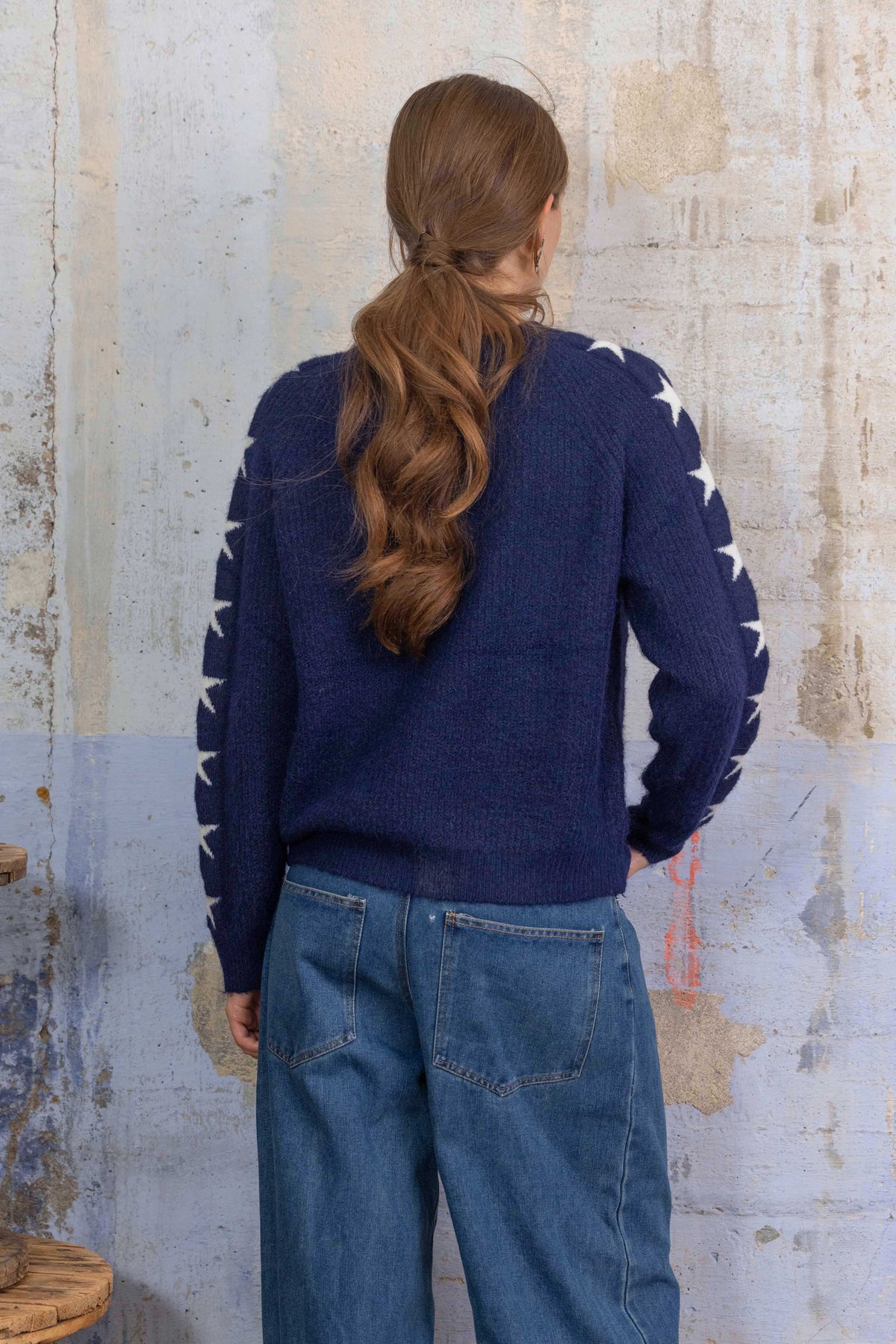Navy Star Knit