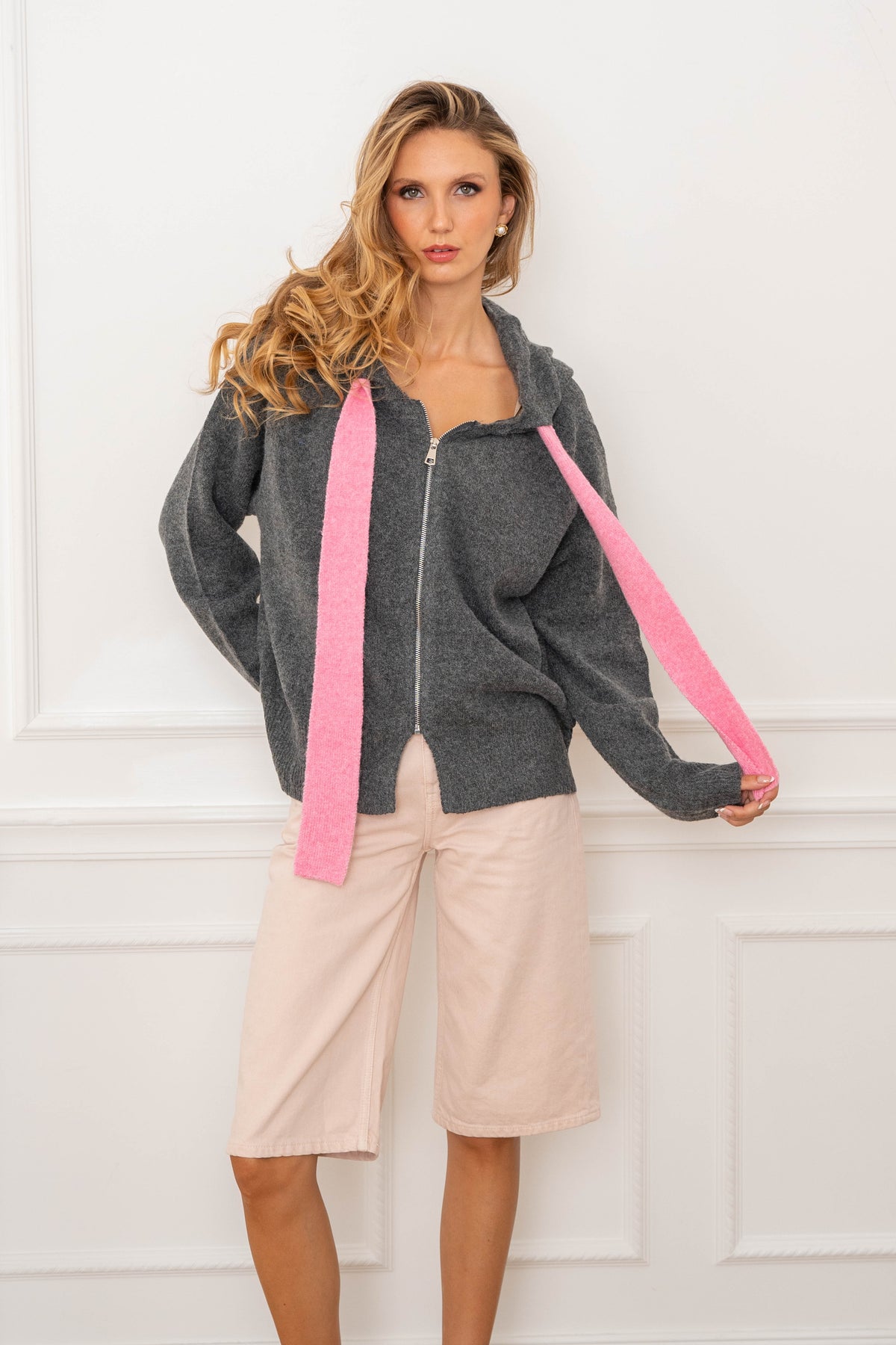 Pink Tie Knit