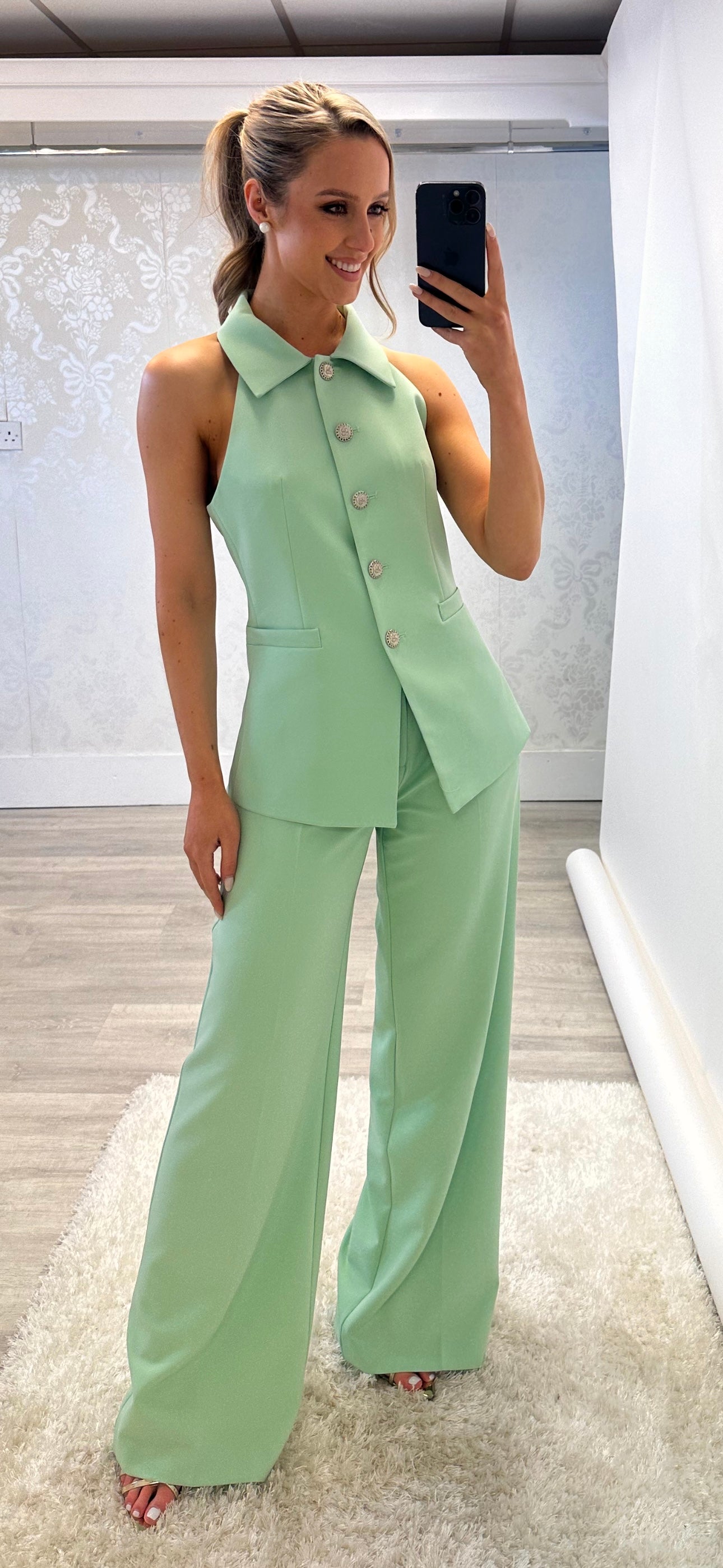 Mint Halter Suit