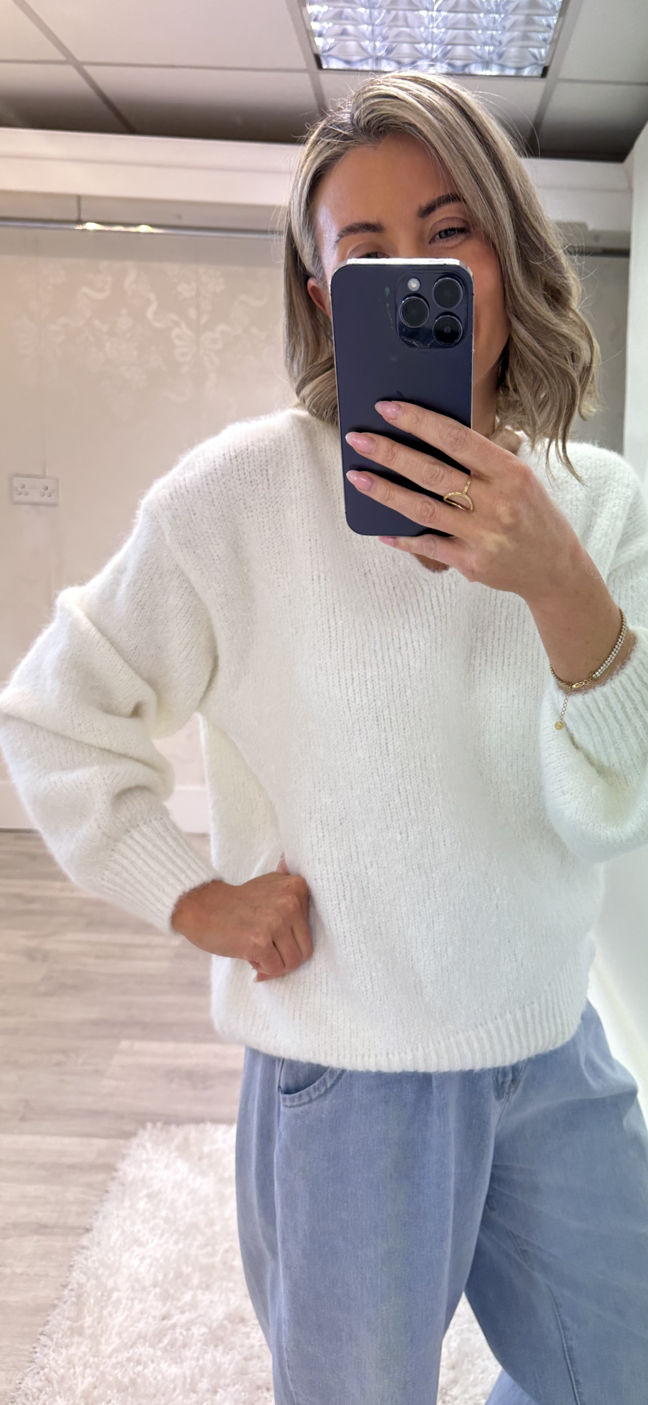 Ecru Bow Knit