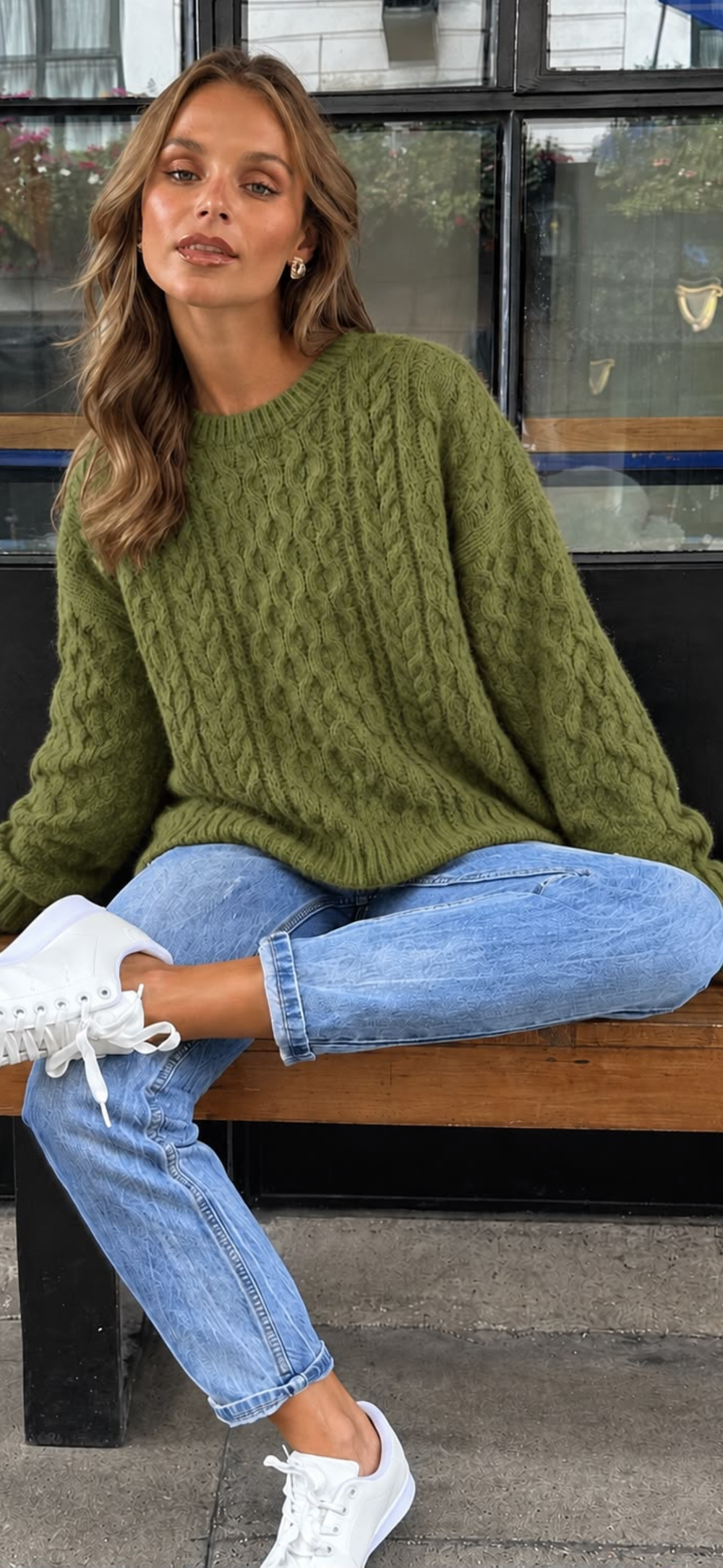 Khaki Cable Jumper