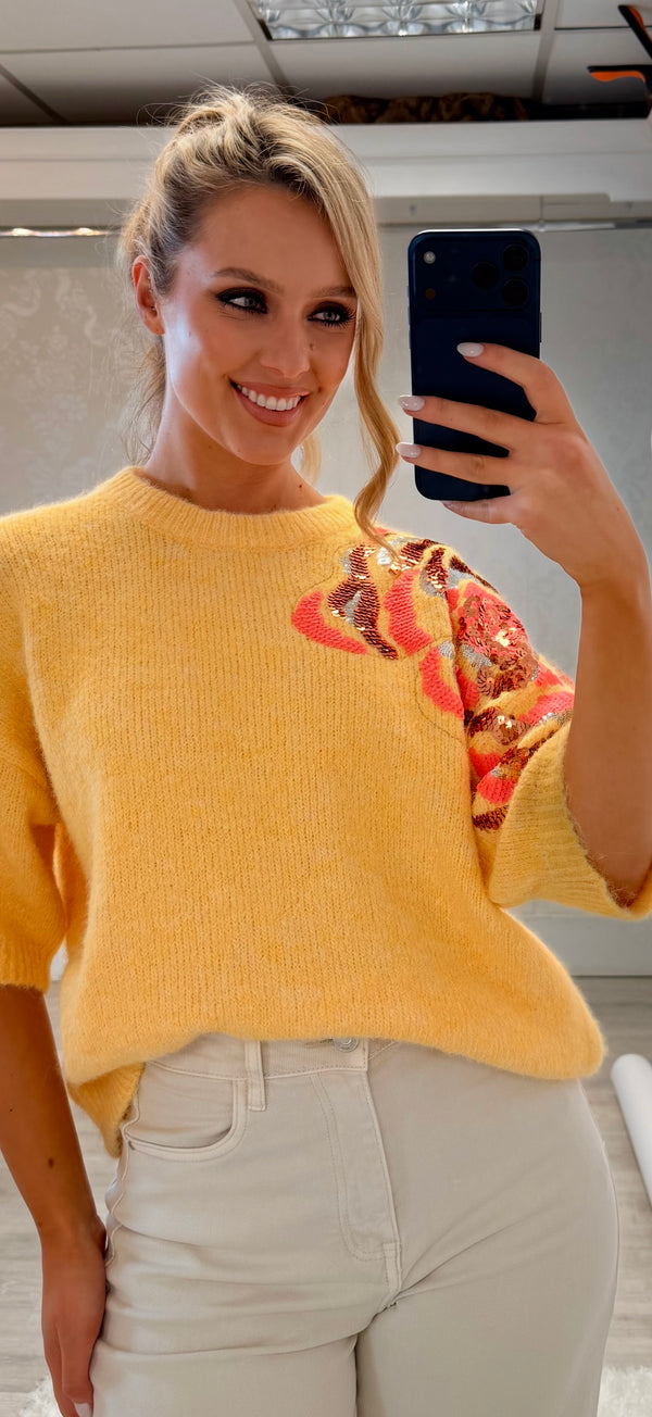 Lemon Sequin Knit