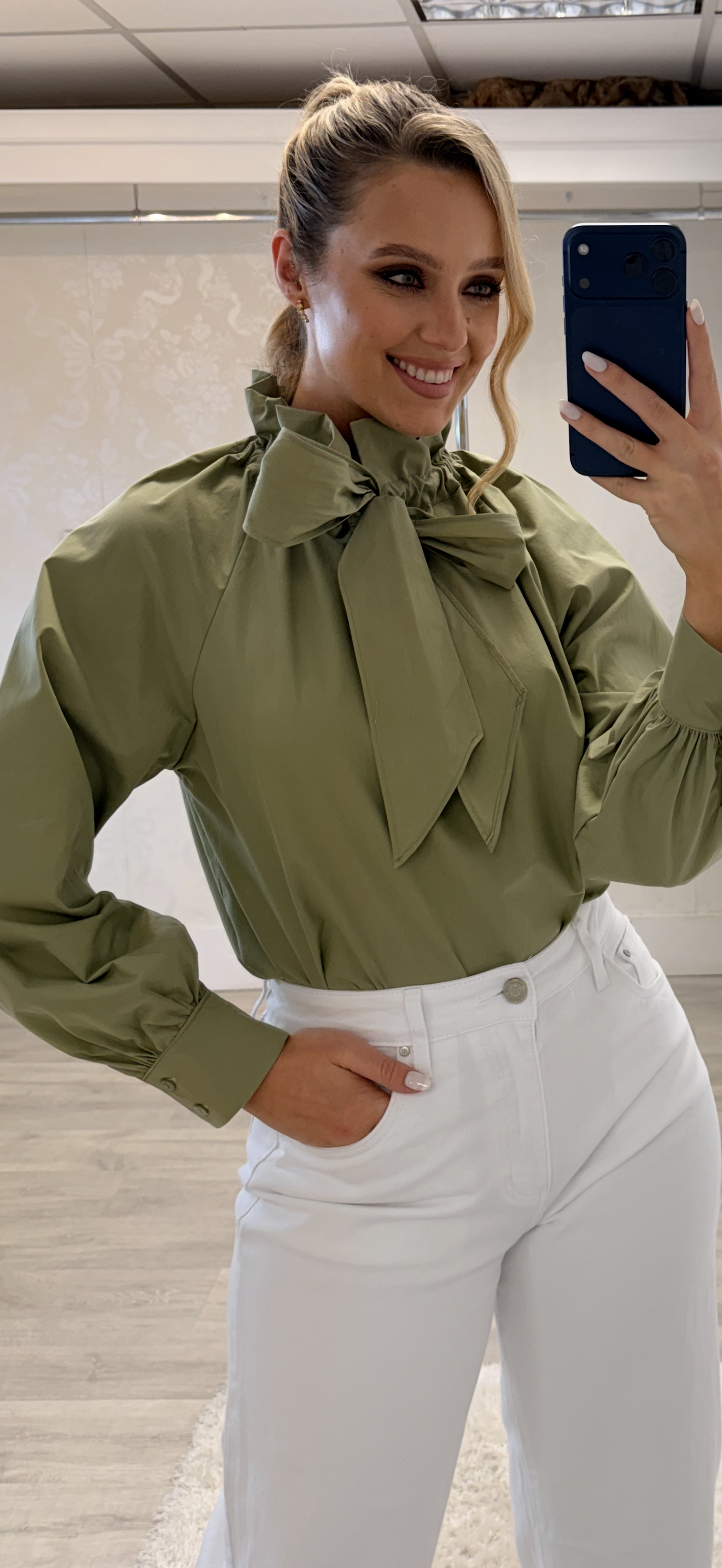 Khaki Bow Shirt