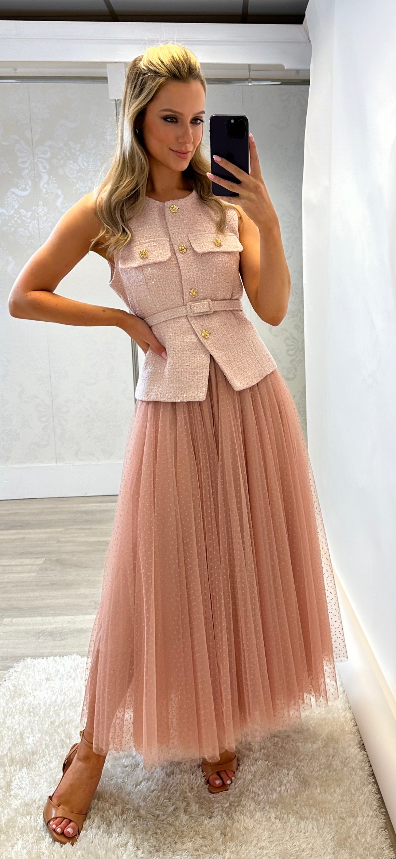 Blush Polka Tulle