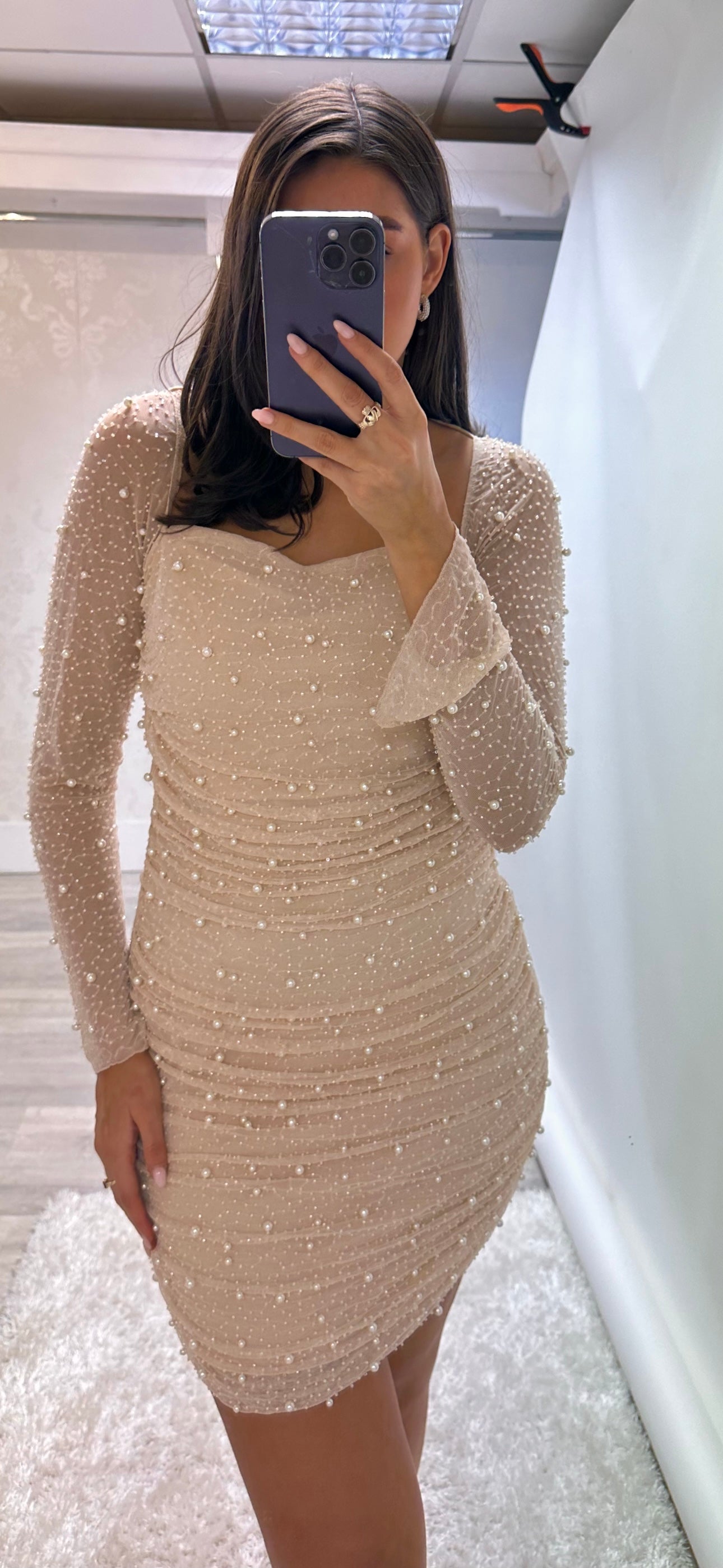 Nude Pearl Dress
