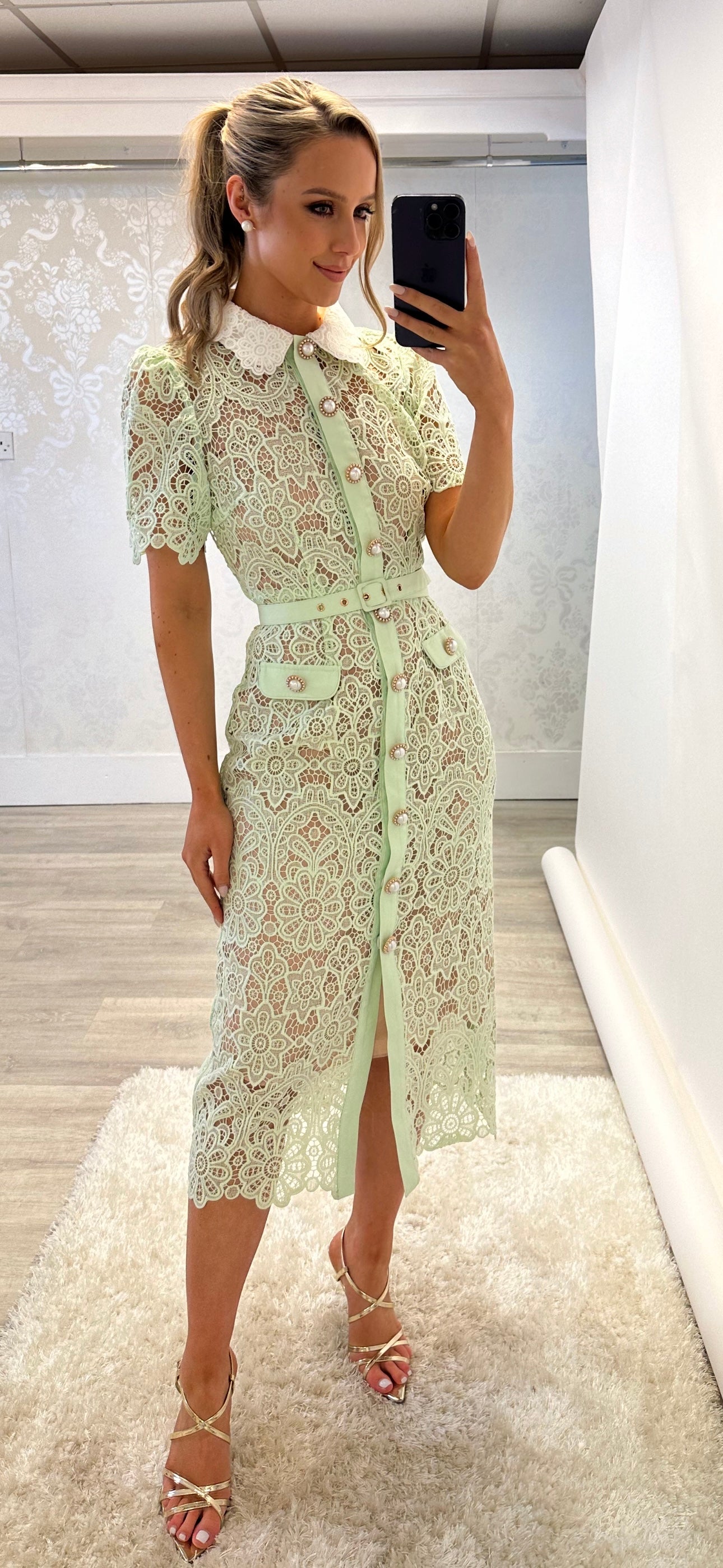 Mint Midi Lace Dress