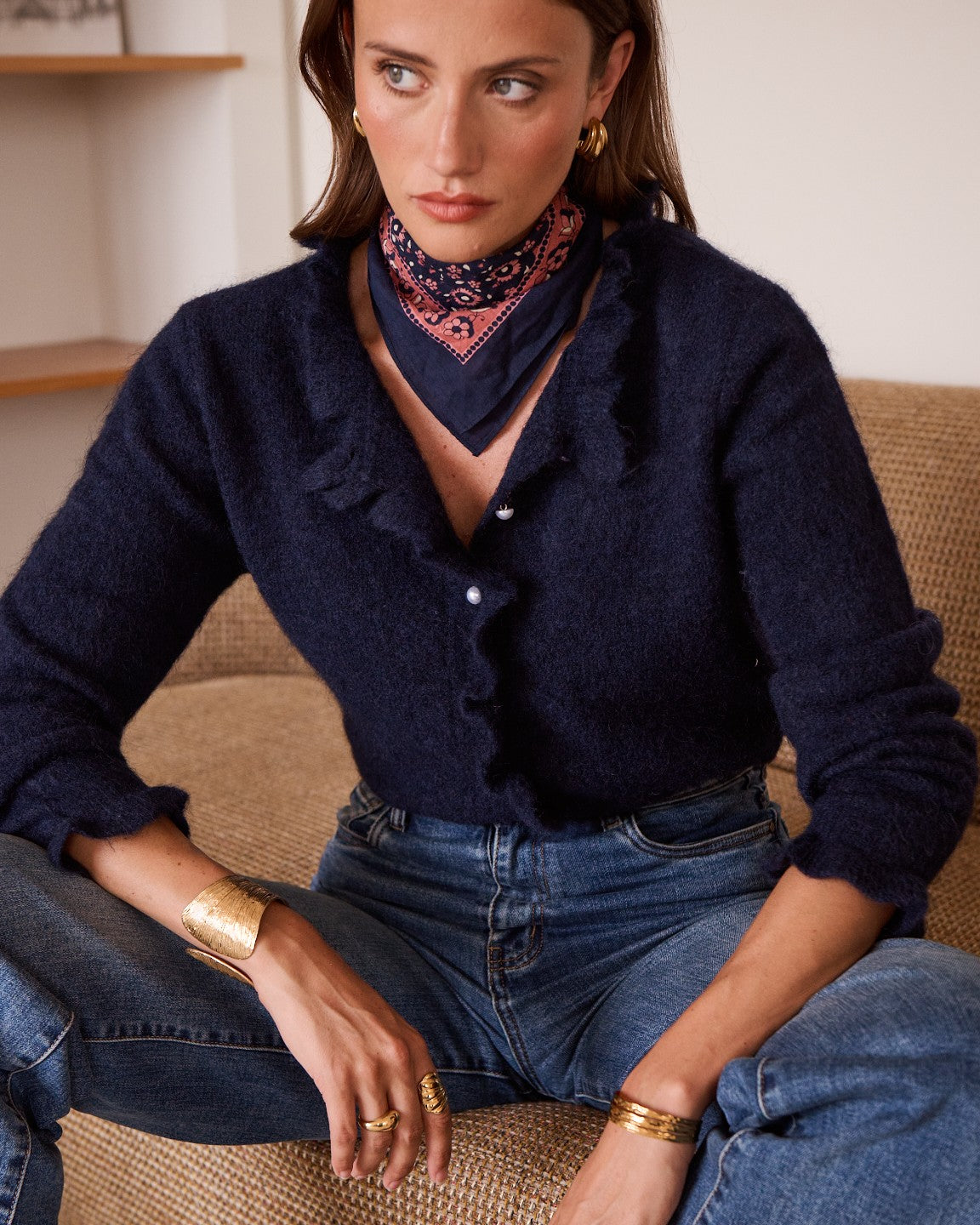 Navy Pearl Knit