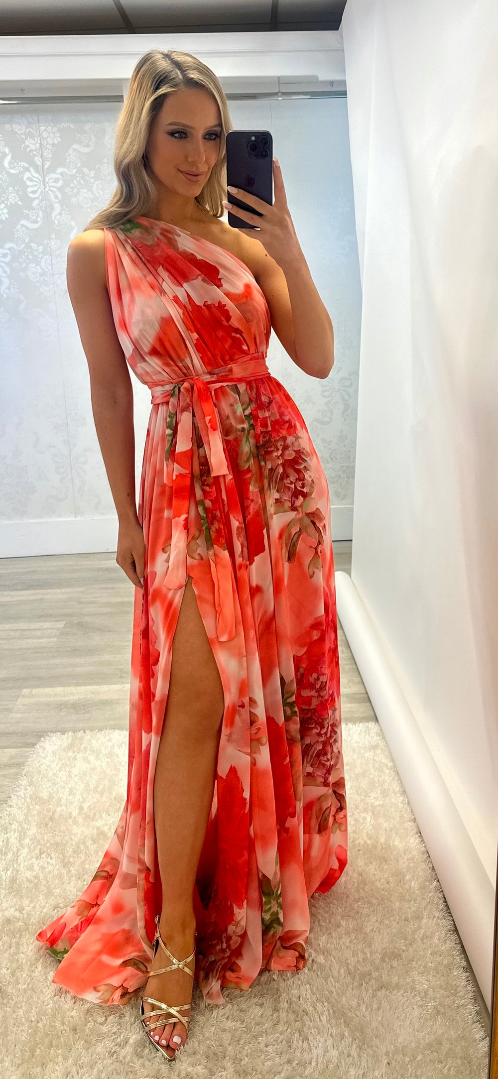 Coral Floral Maxi