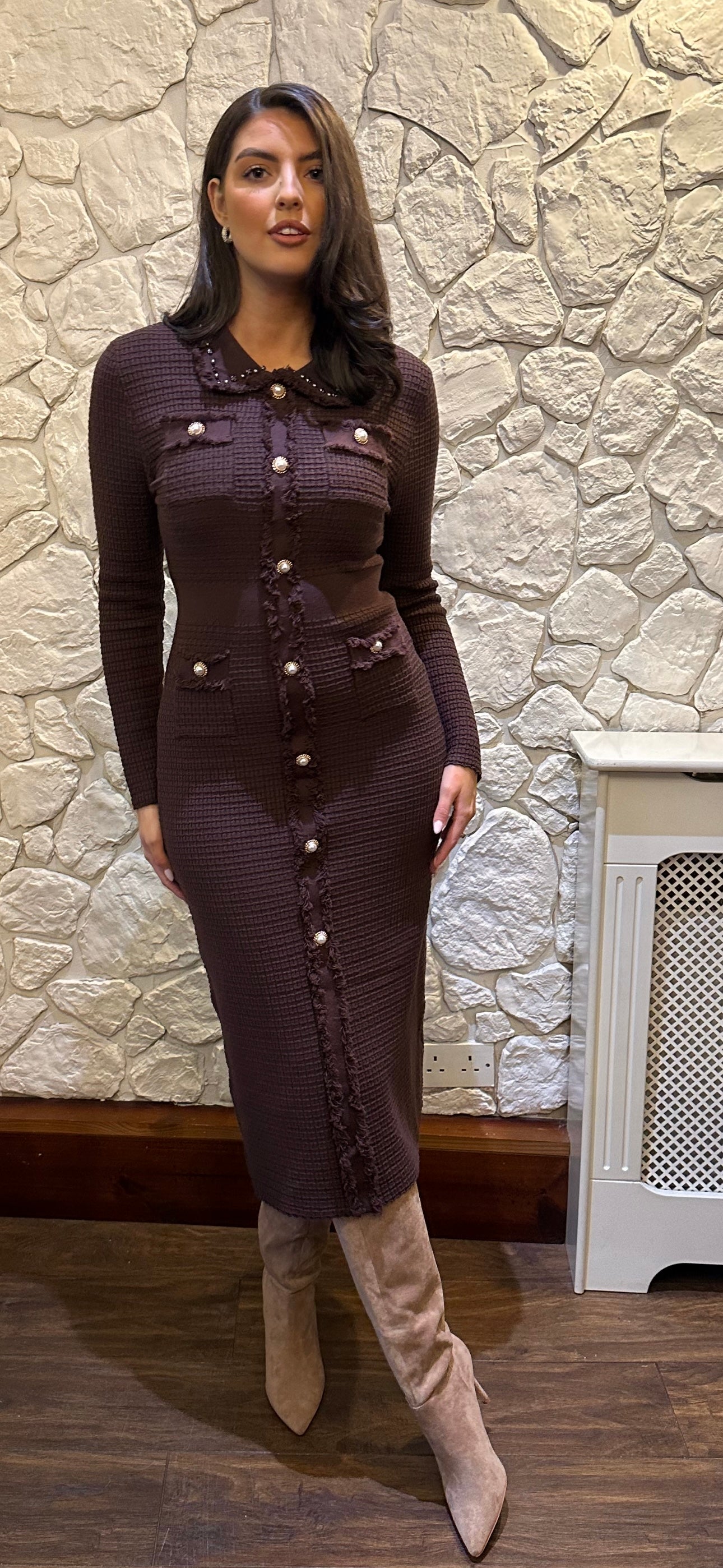 Brown Knit Dress
