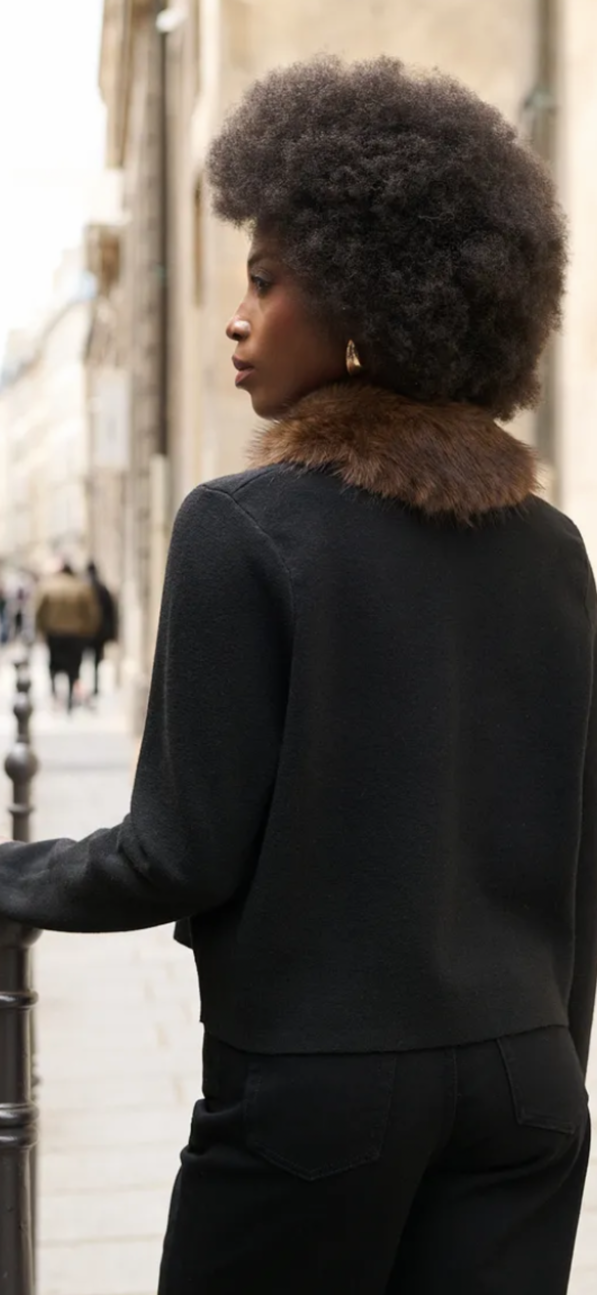 Black Detachable Fur Knit