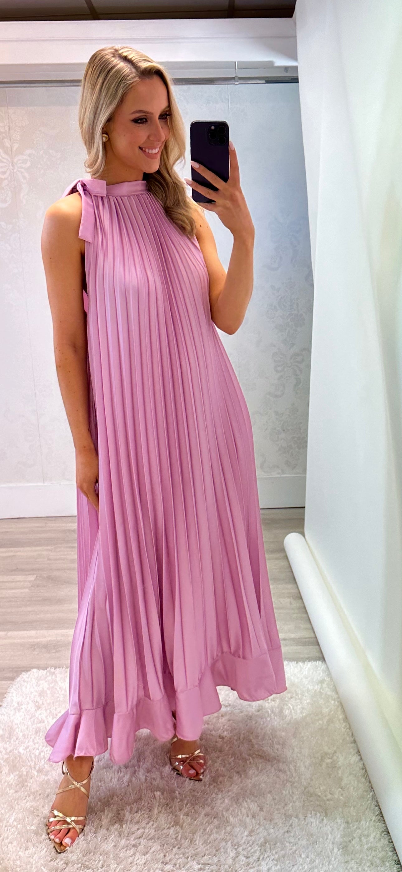 Lilac Pleat Dress