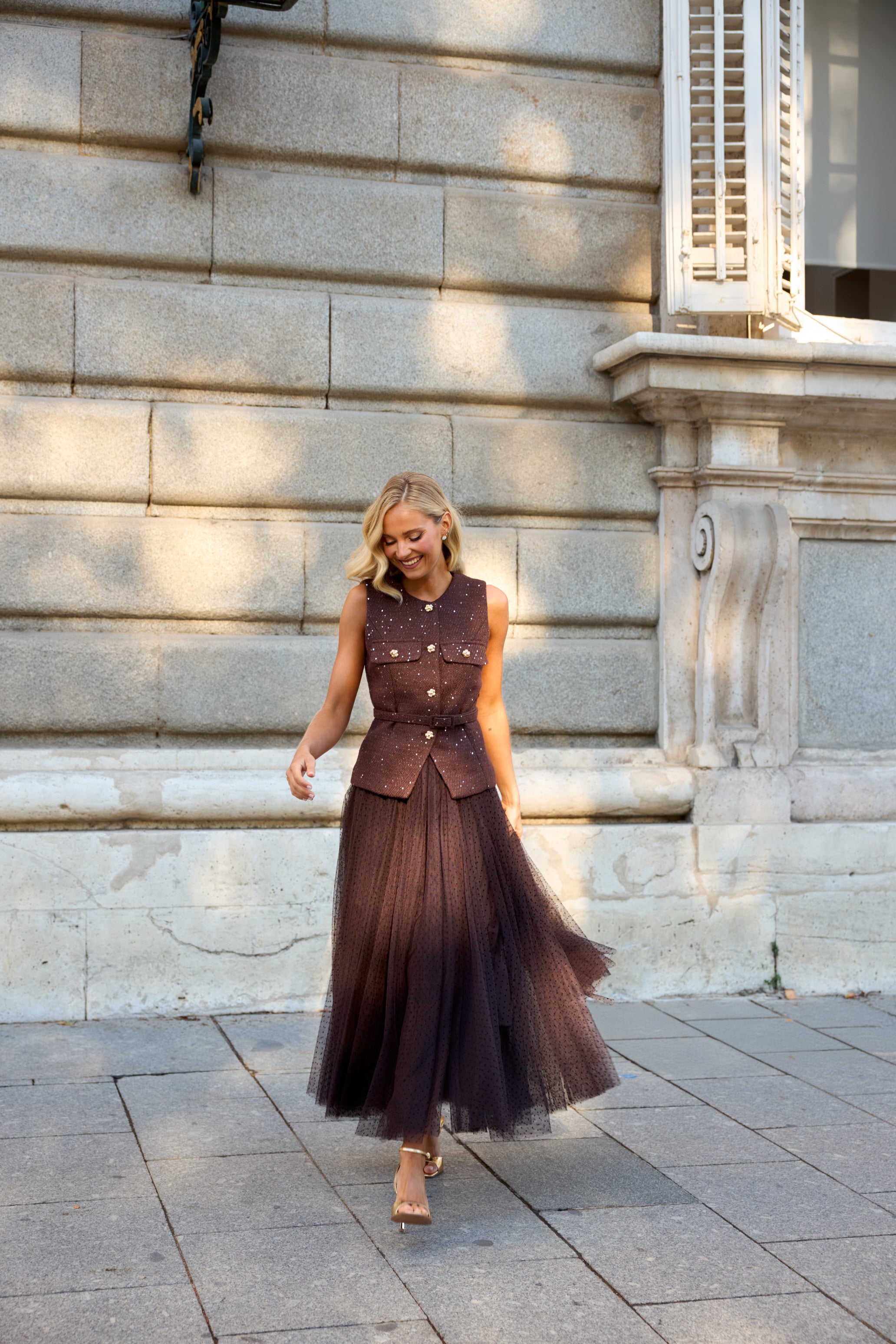 Brown Polka Tulle Pre Order