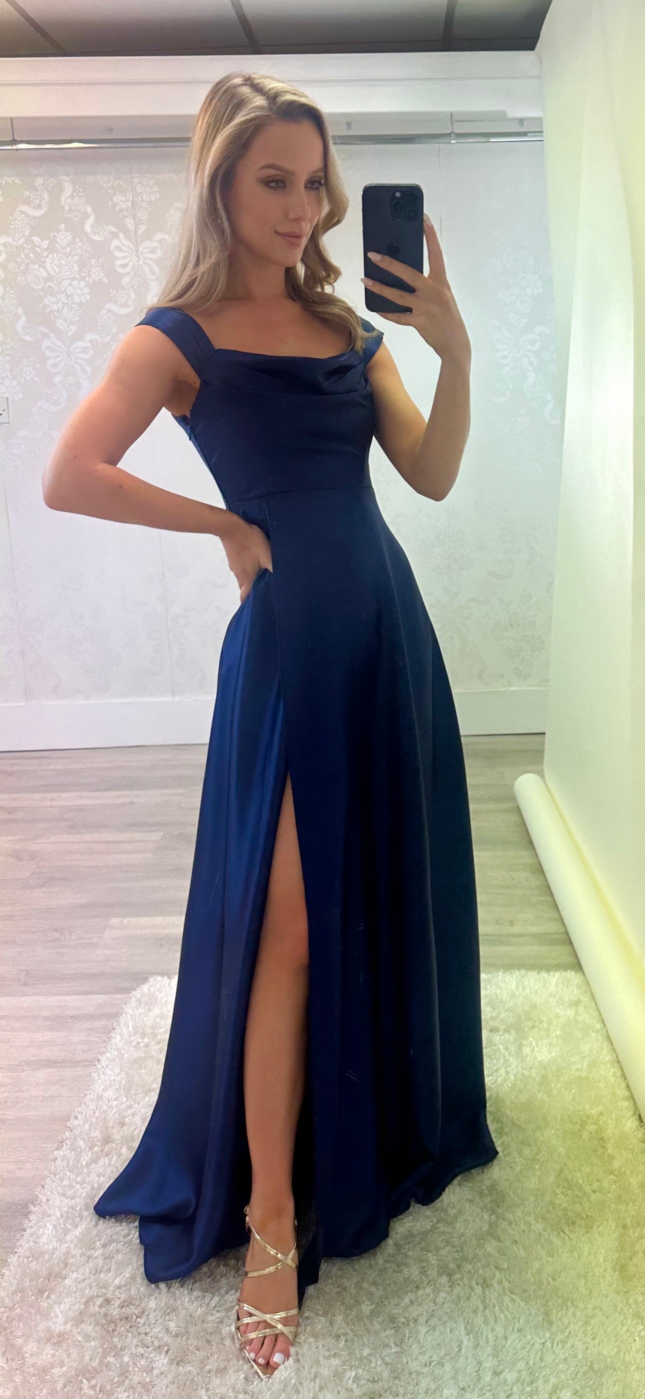 Navy Bardot Maxi