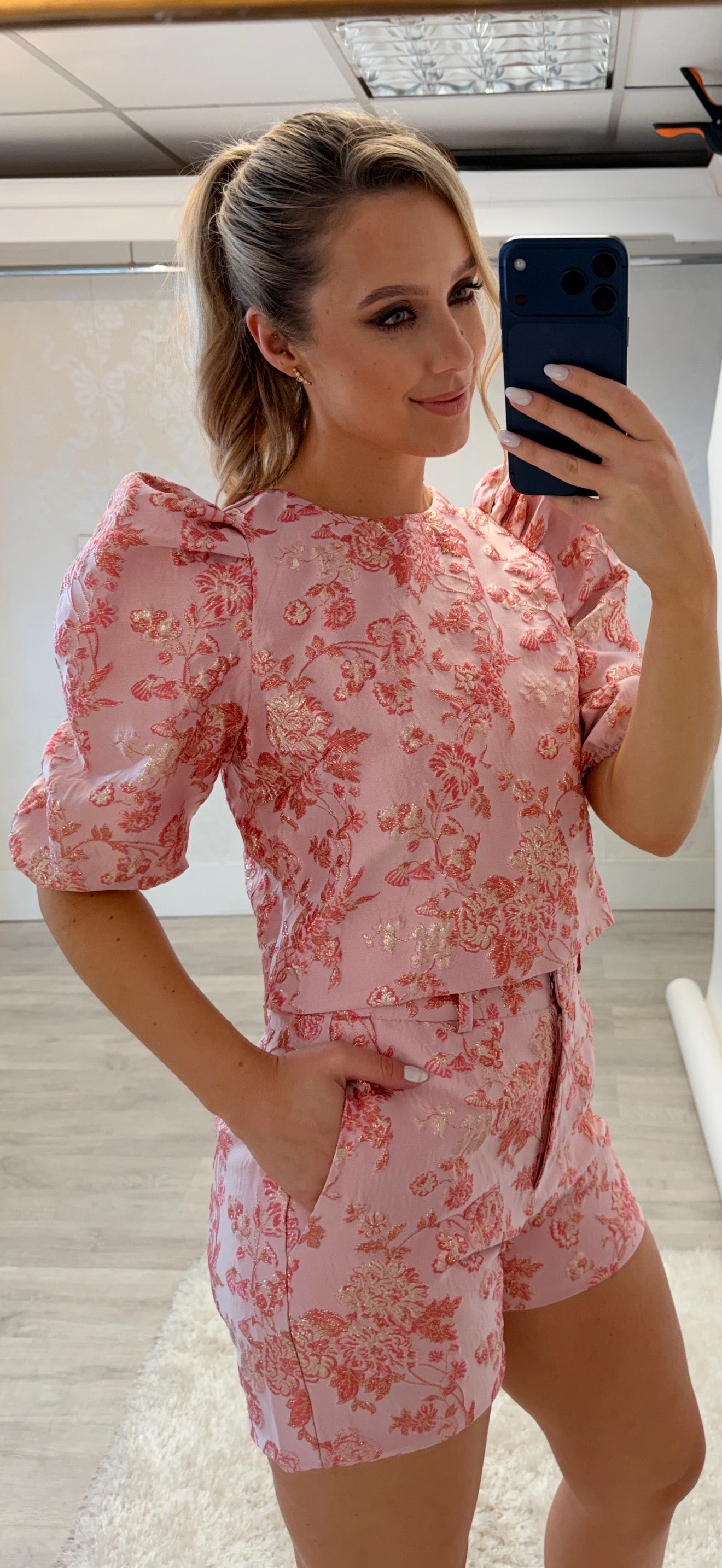 Pink Jacquard Set