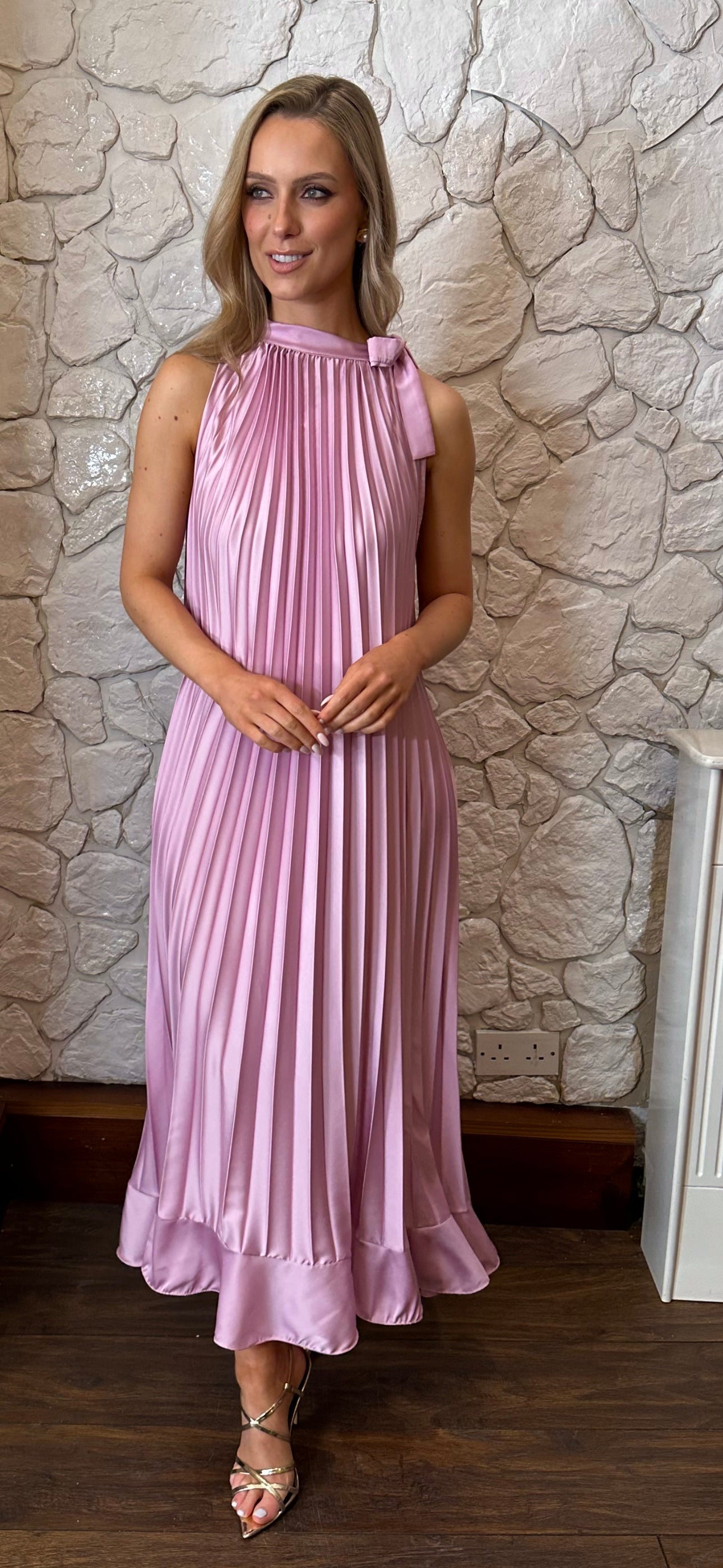 Lilac Pleat Dress