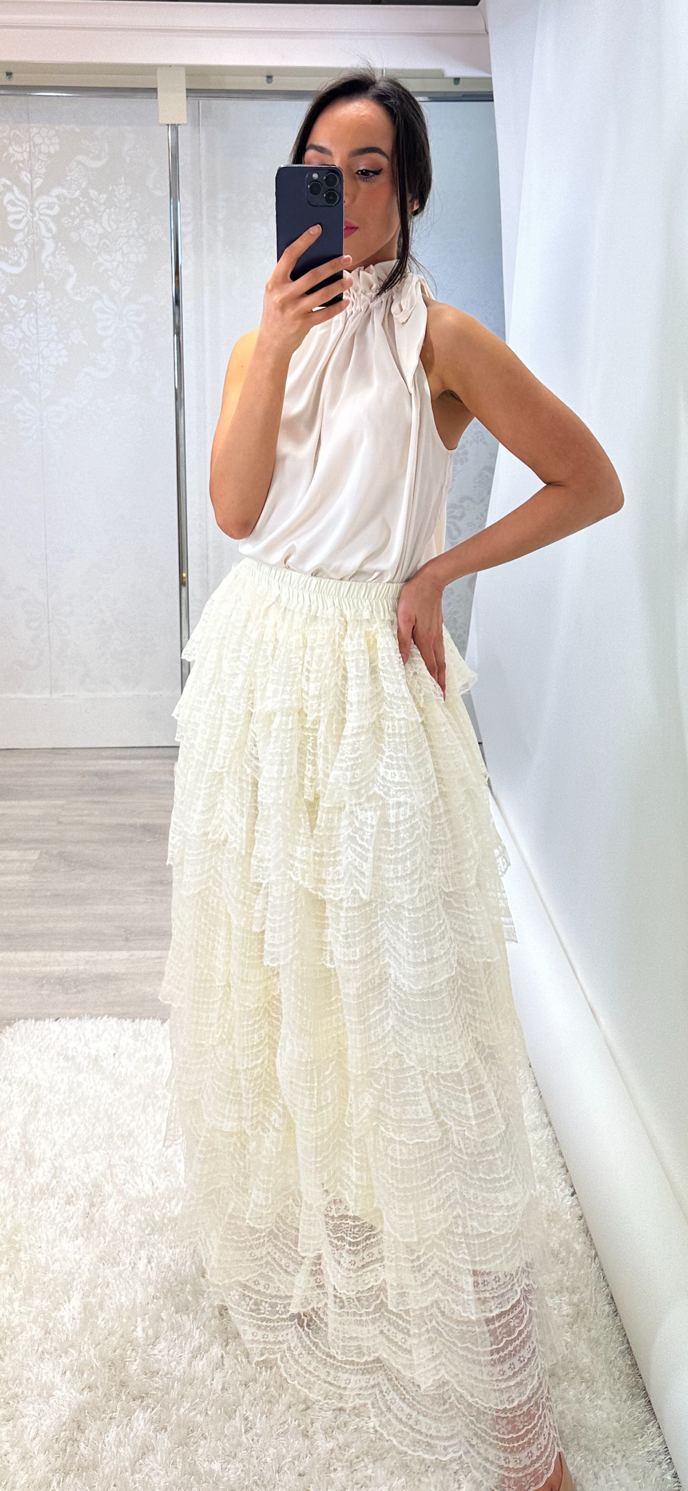 Ecru Layered Skirt