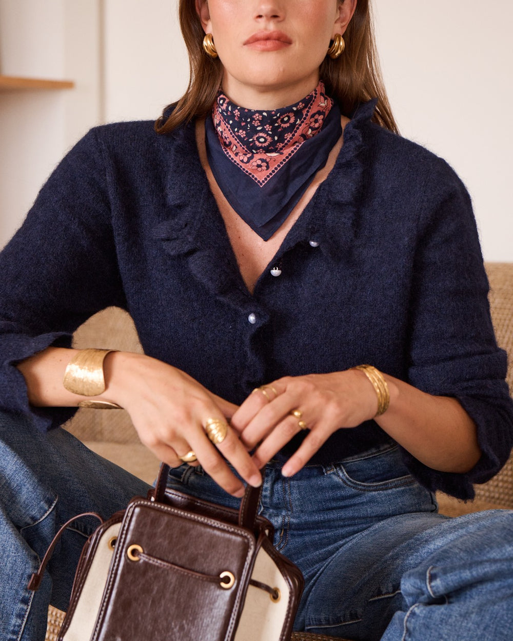 Navy Pearl Knit