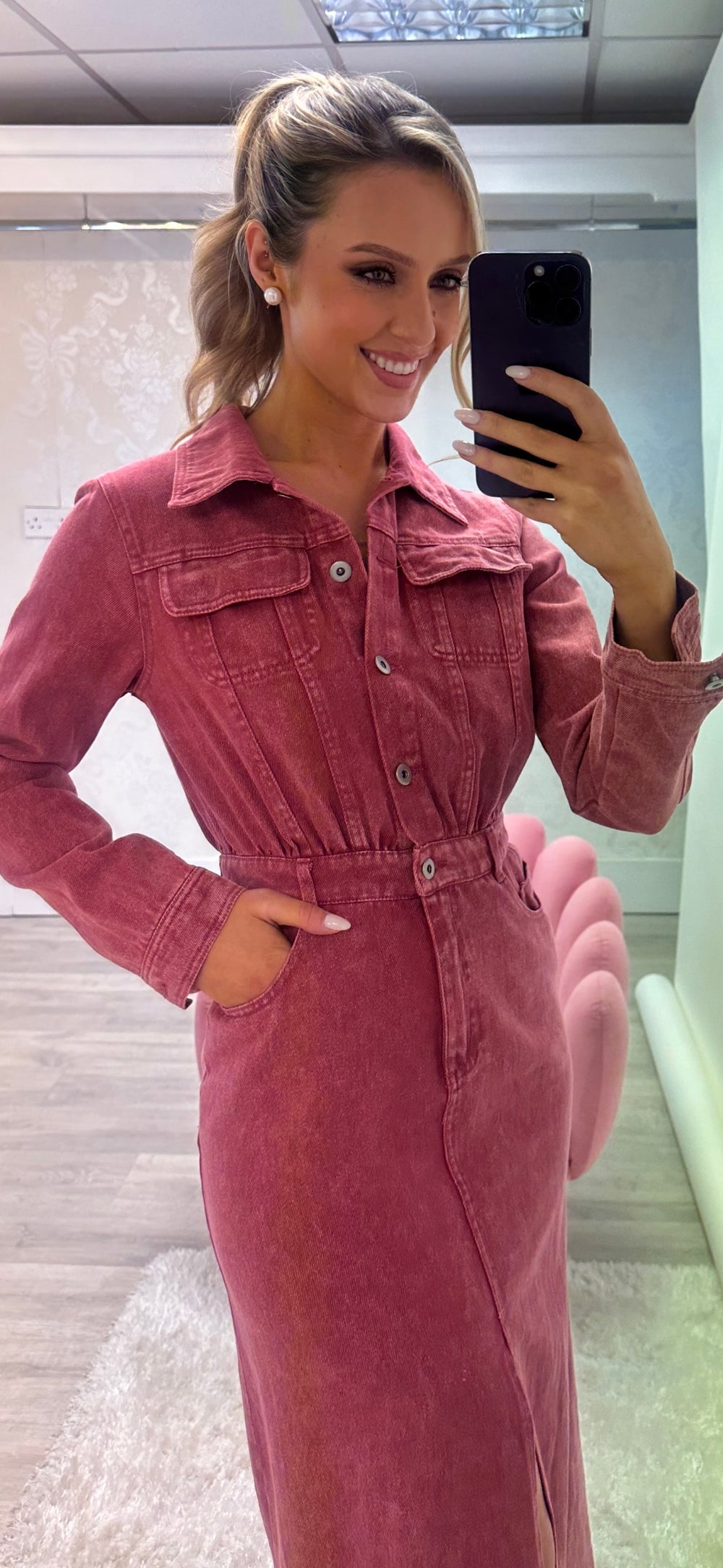 Rose Denim Dress