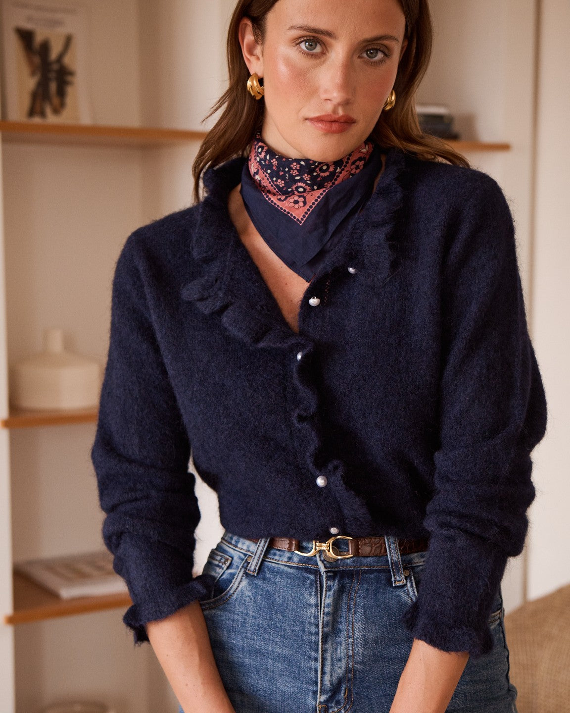 Navy Pearl Knit
