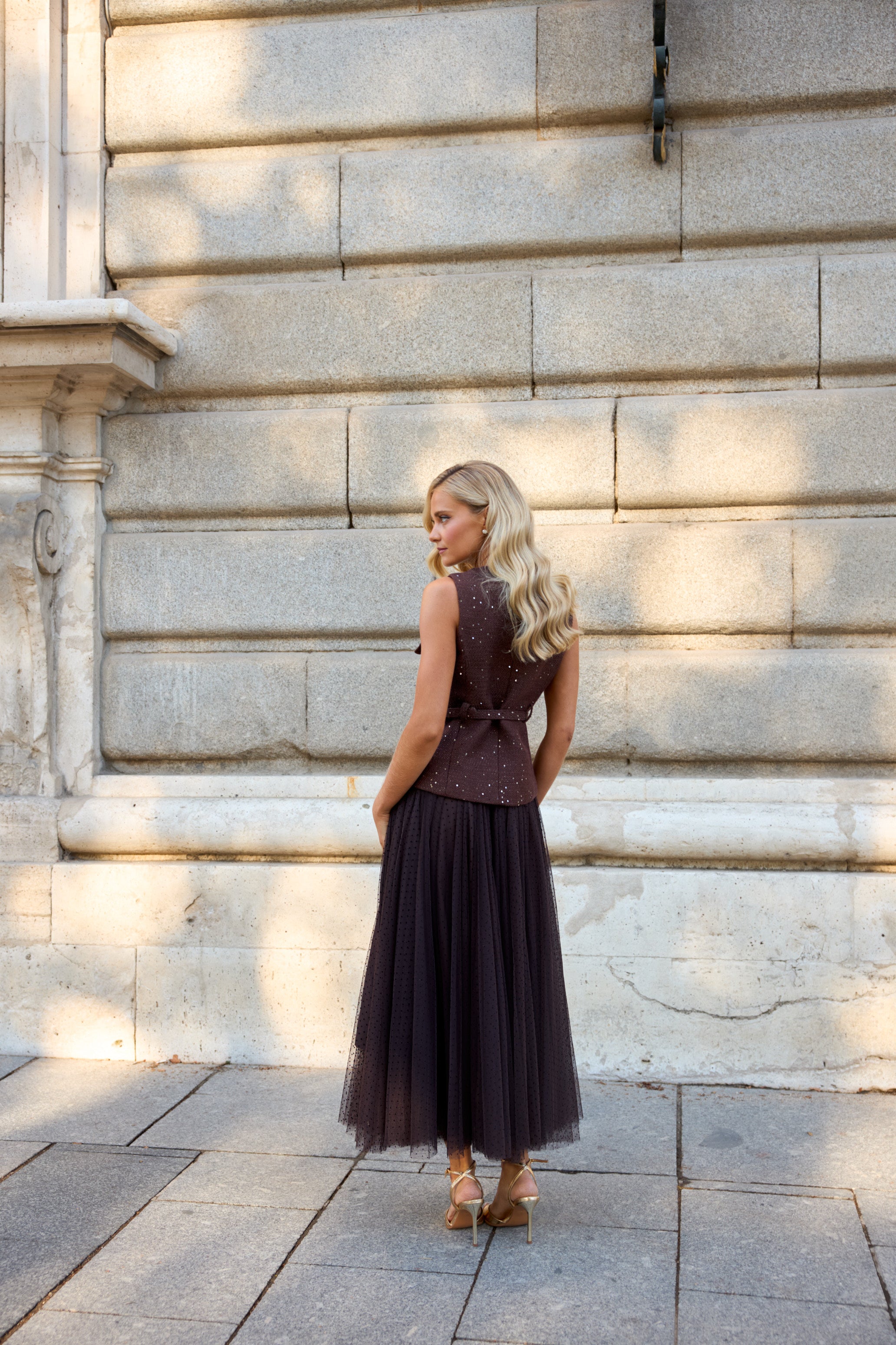 Brown Polka Tulle Pre Order