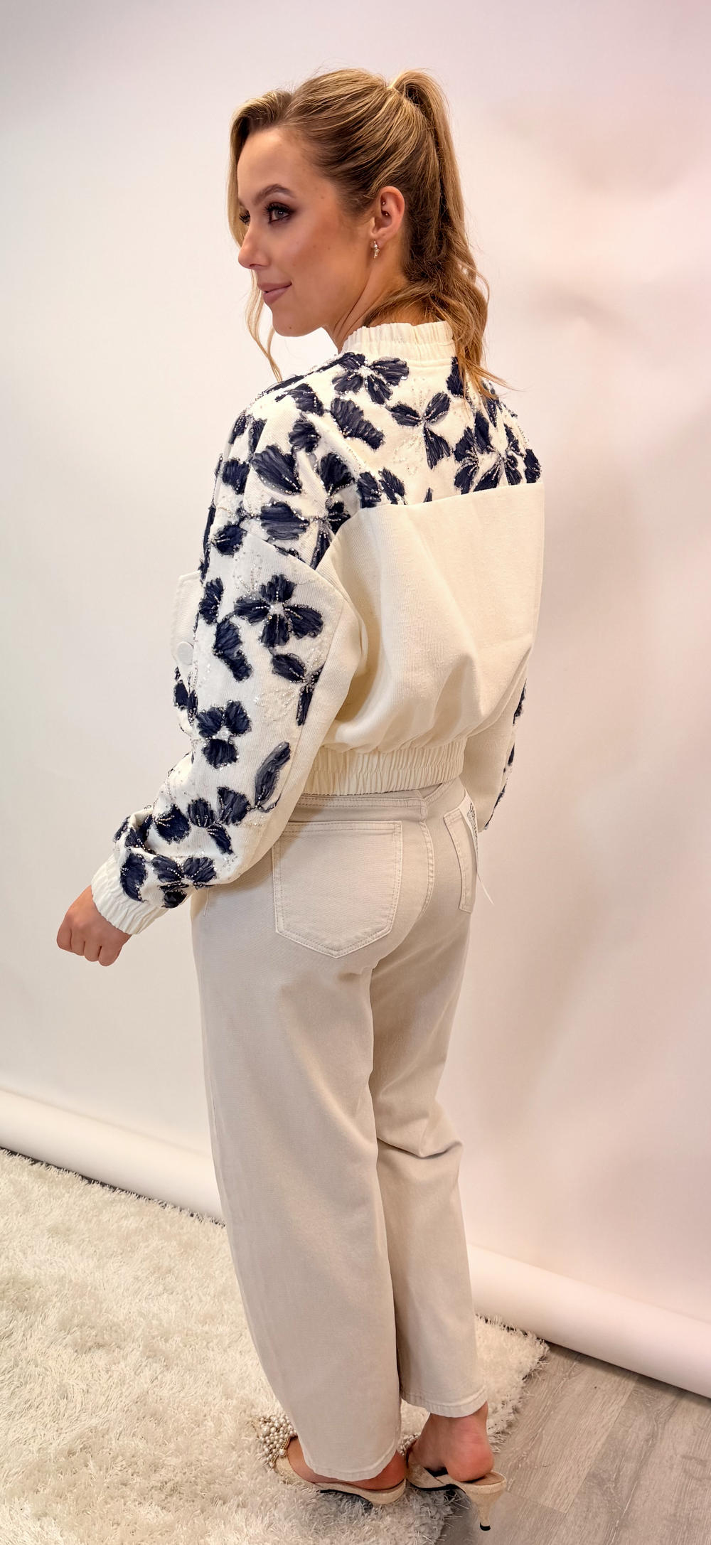 Sequin Print Bomber