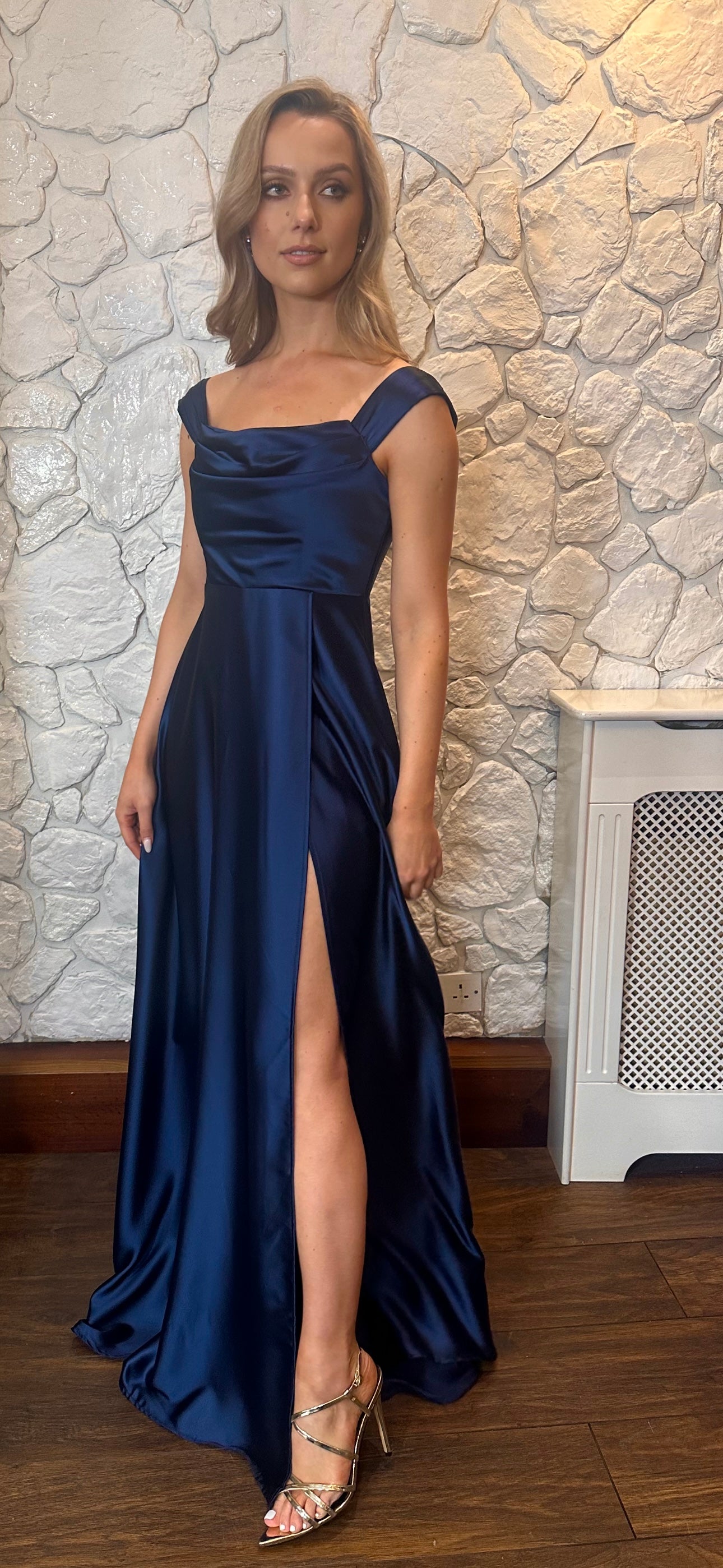 Navy Bardot Maxi