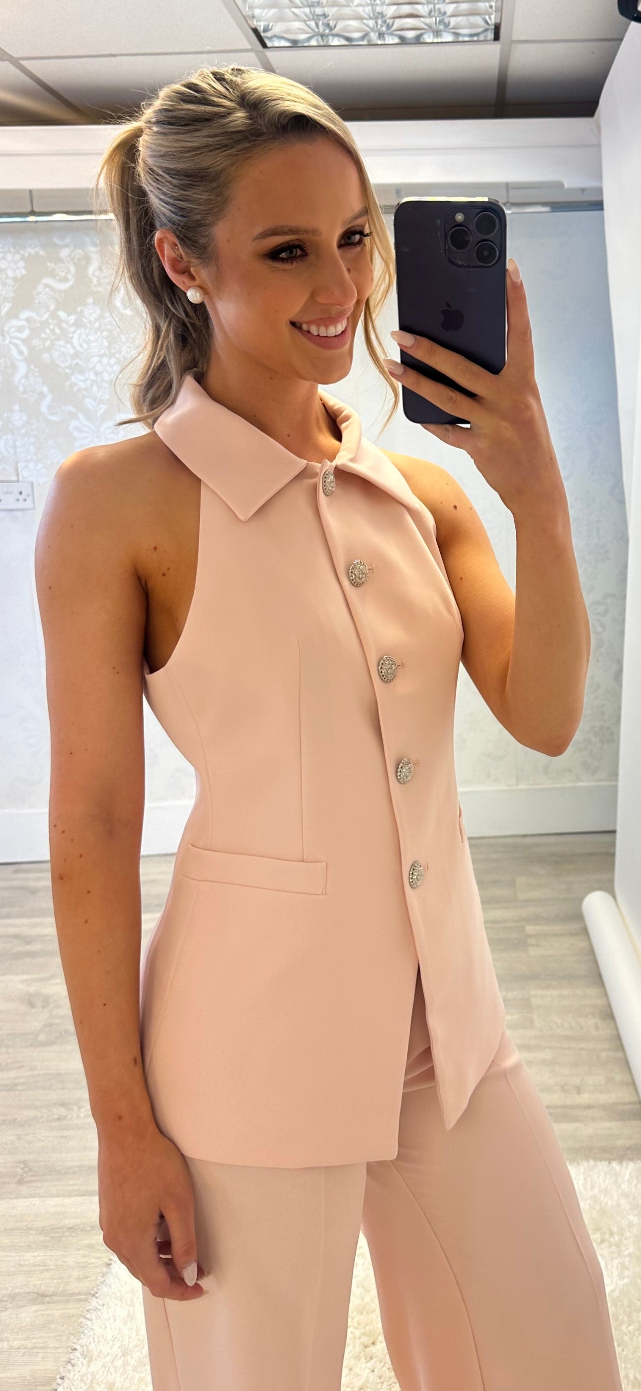 Pink Halter Suit