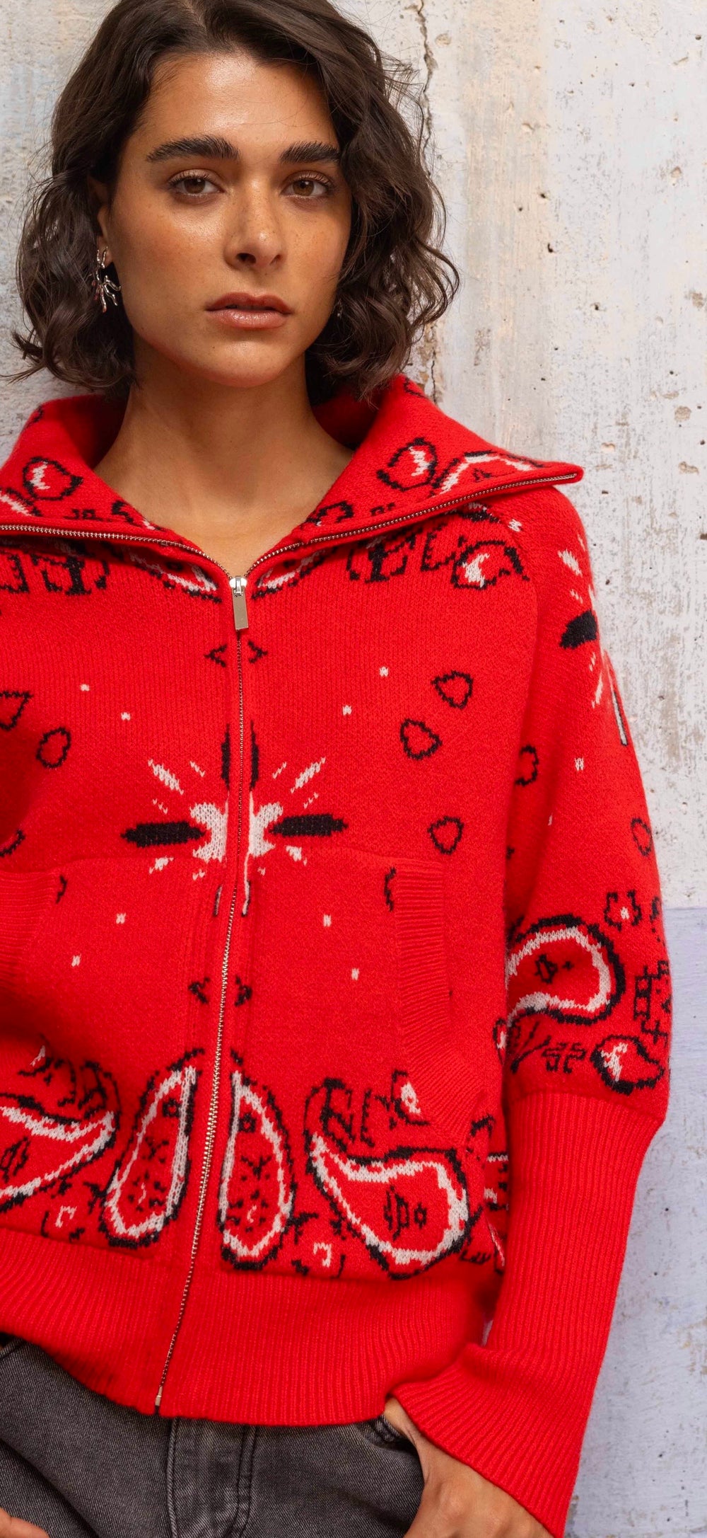 Red Paisley Knit
