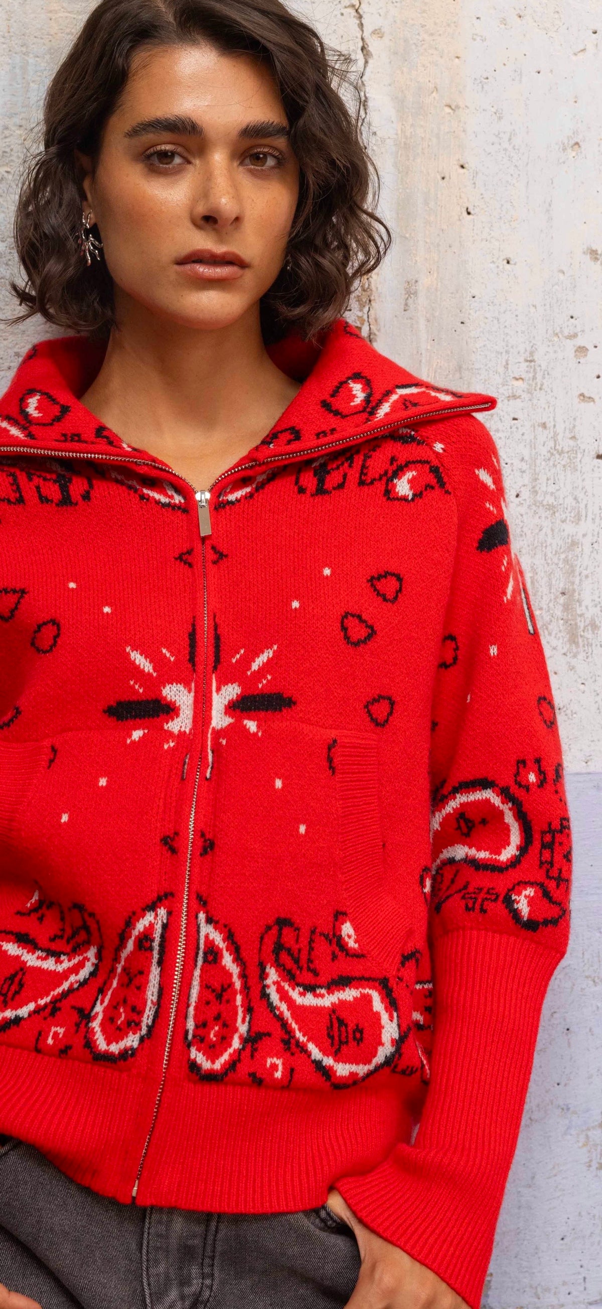 Red Paisley Knit