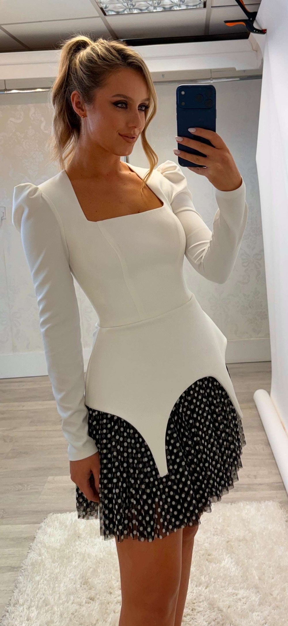 White Polka Mini