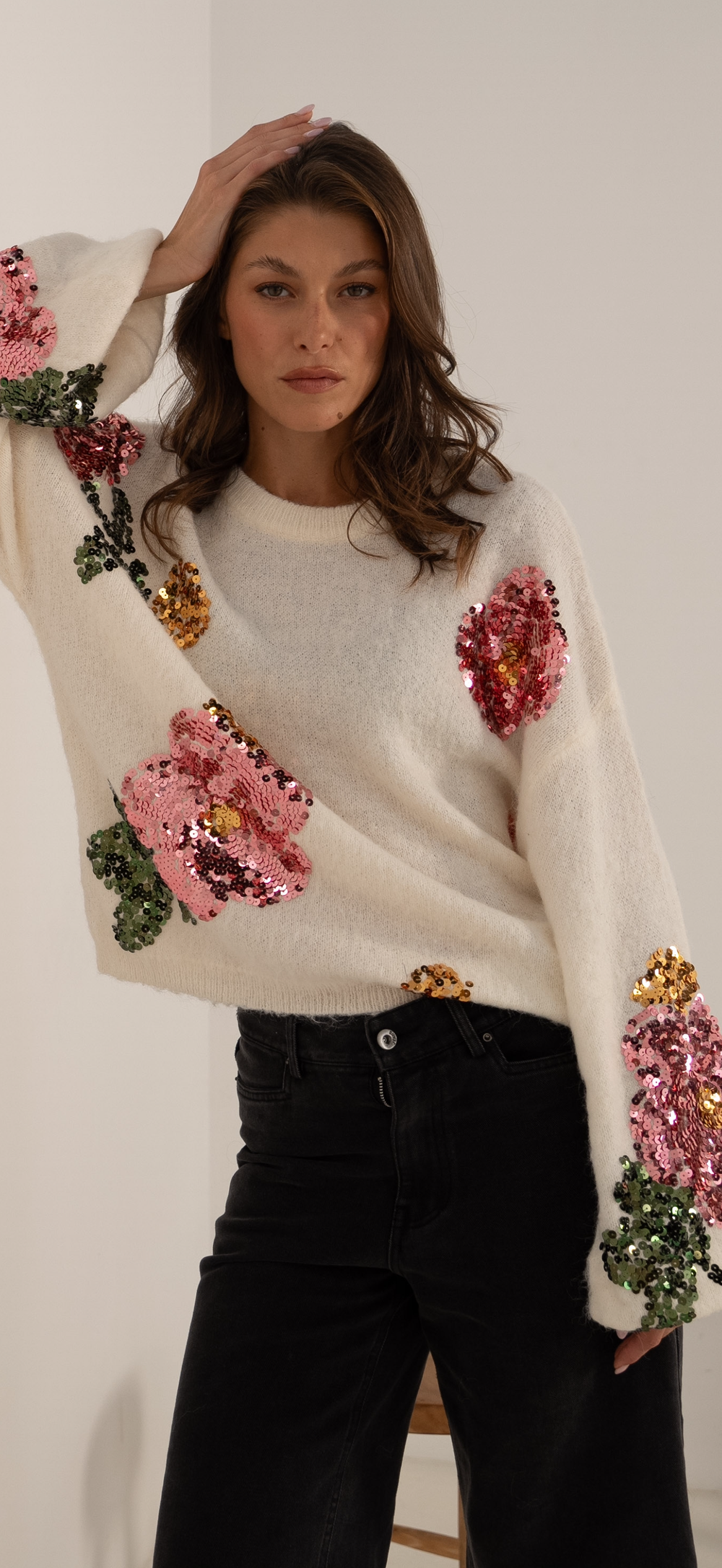 Ivory Sequin Knit