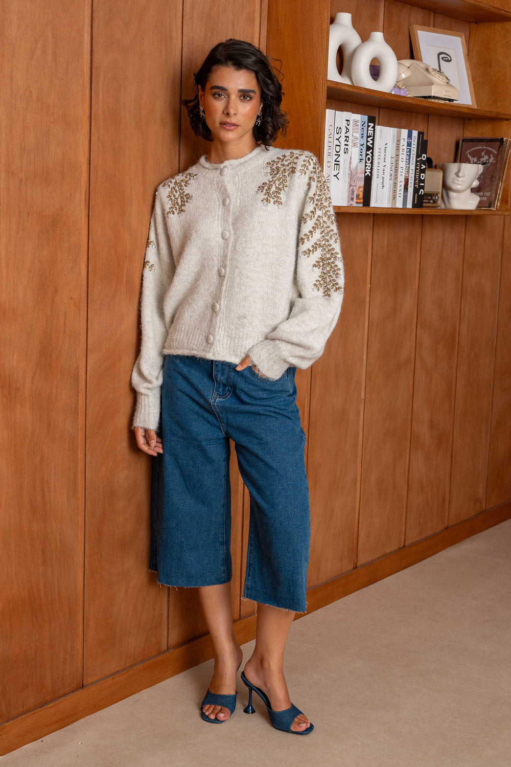 Gold Embroidered Knit