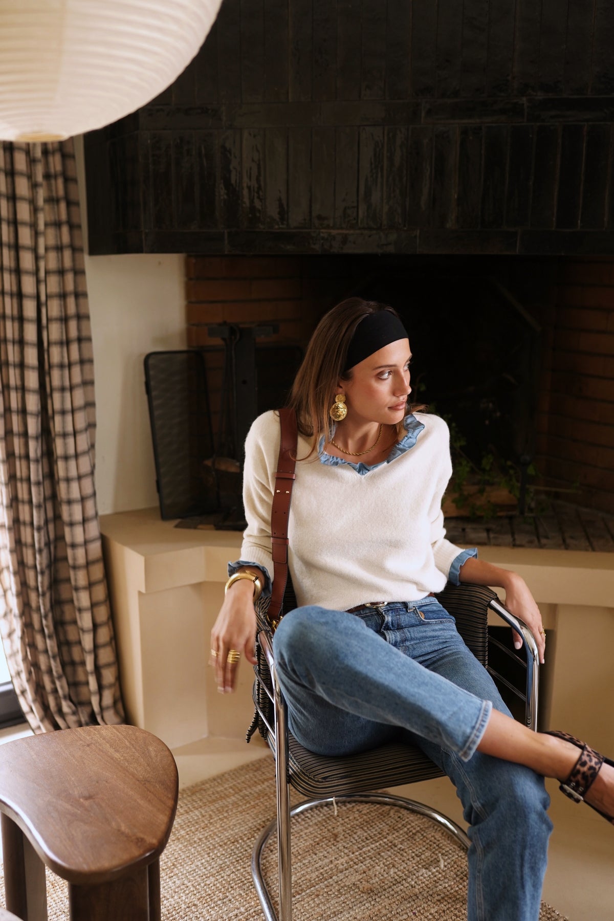 Denim Collar Knit