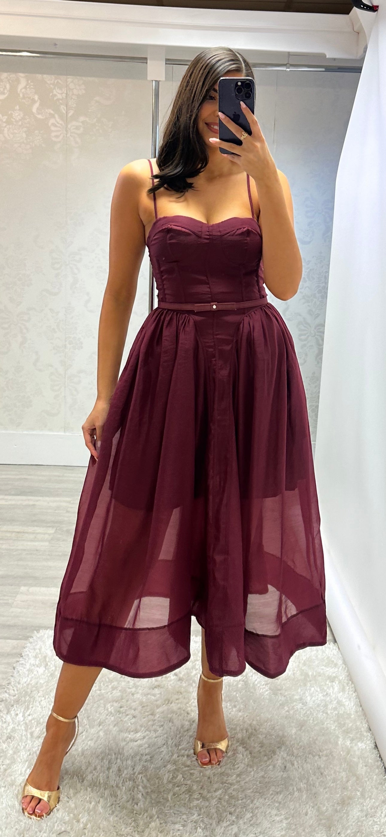 Burgundy Flare Dress