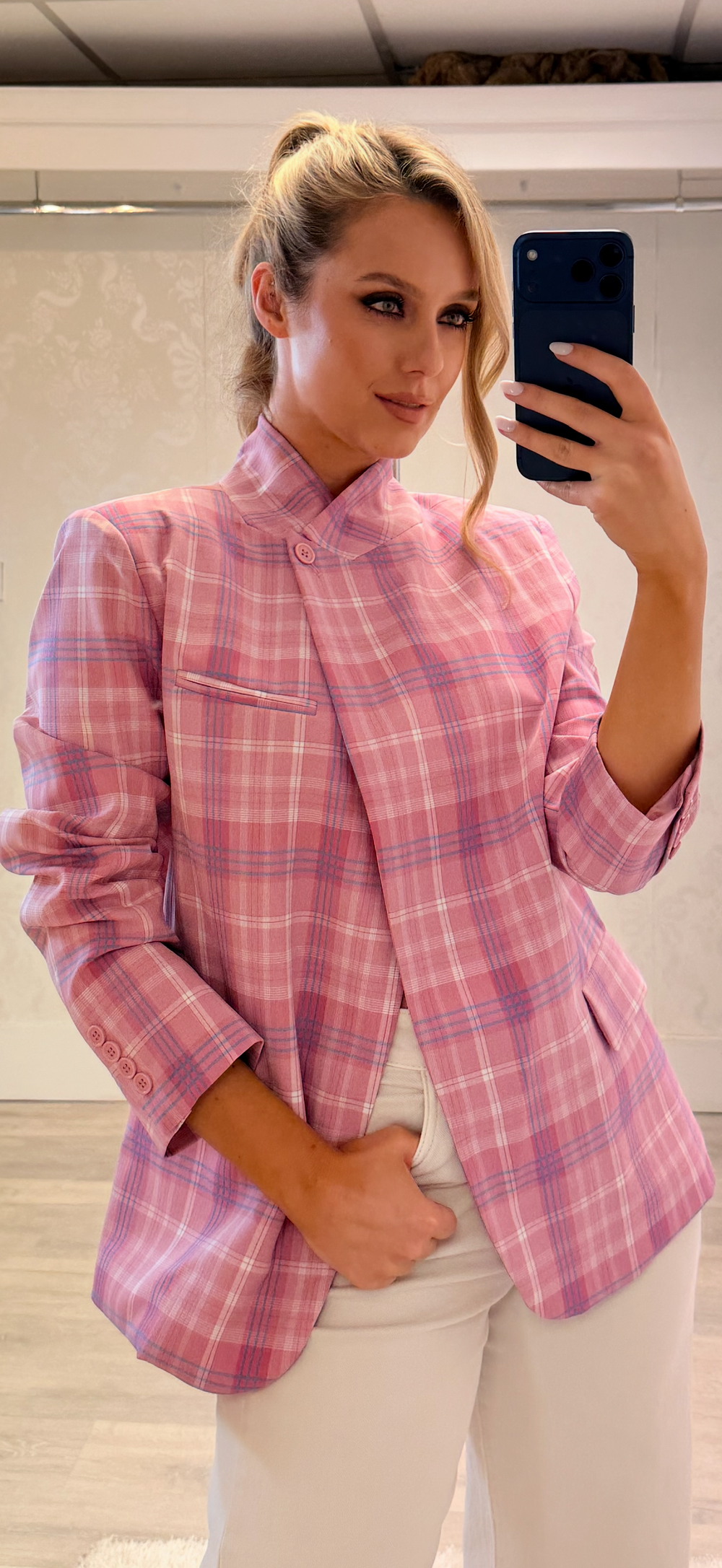 Pink Check Blazer