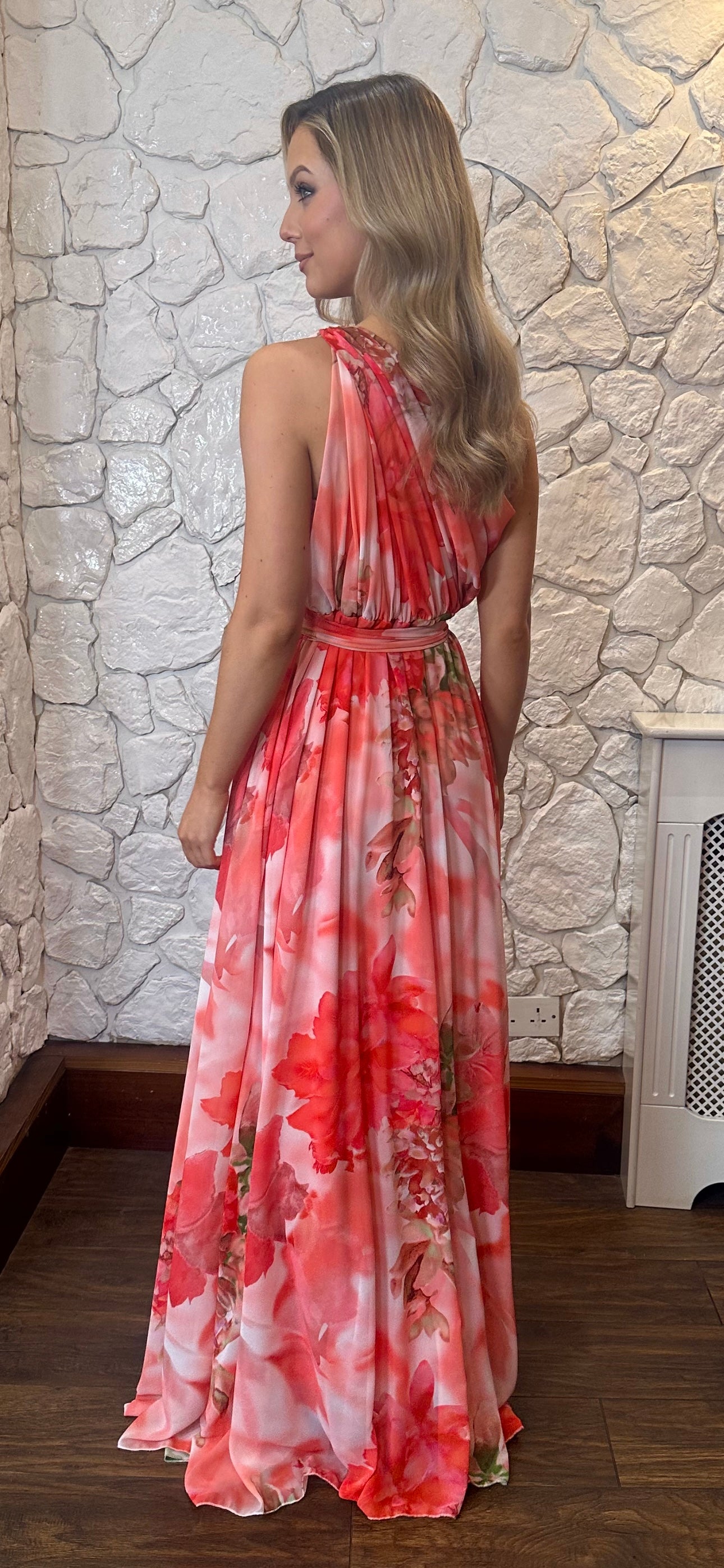 Coral Floral Maxi
