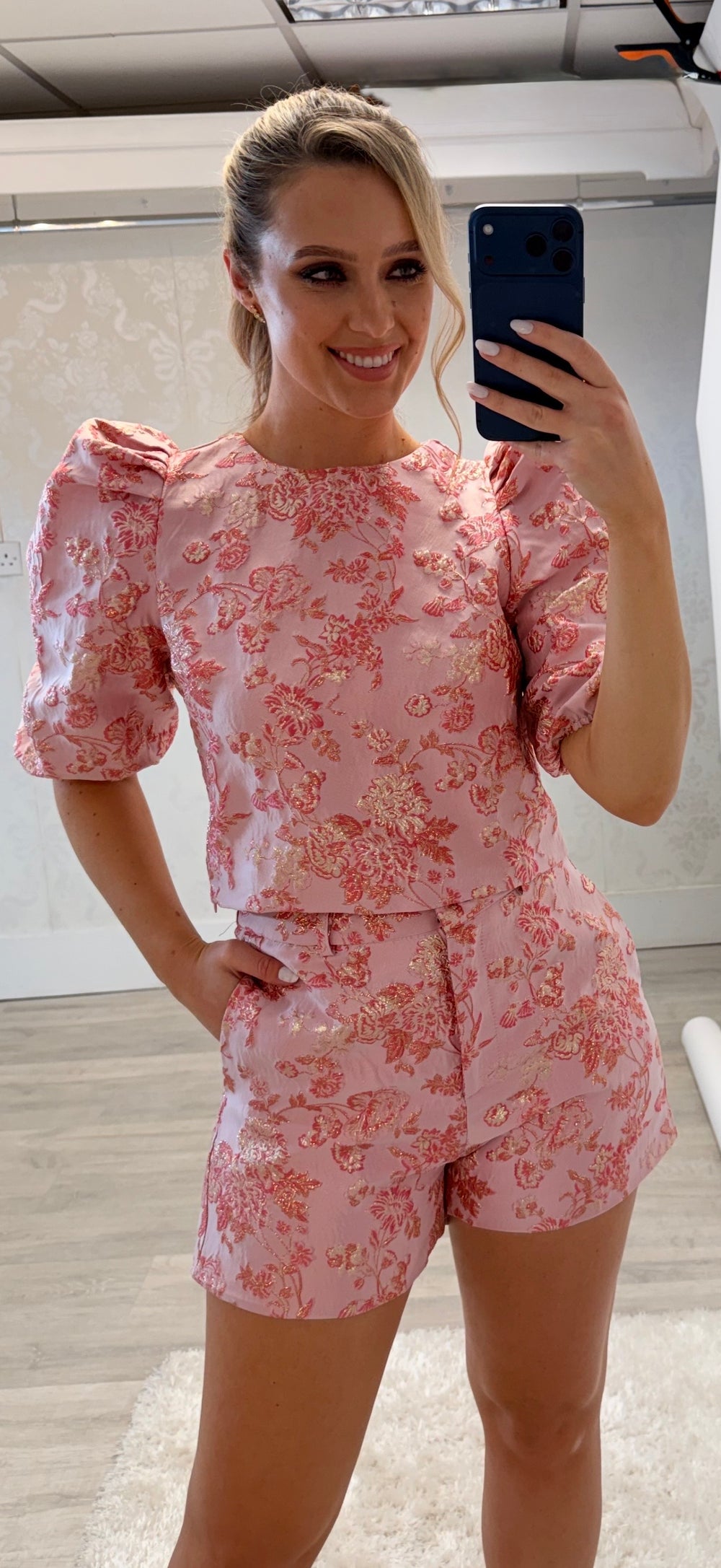 Pink Jacquard Set