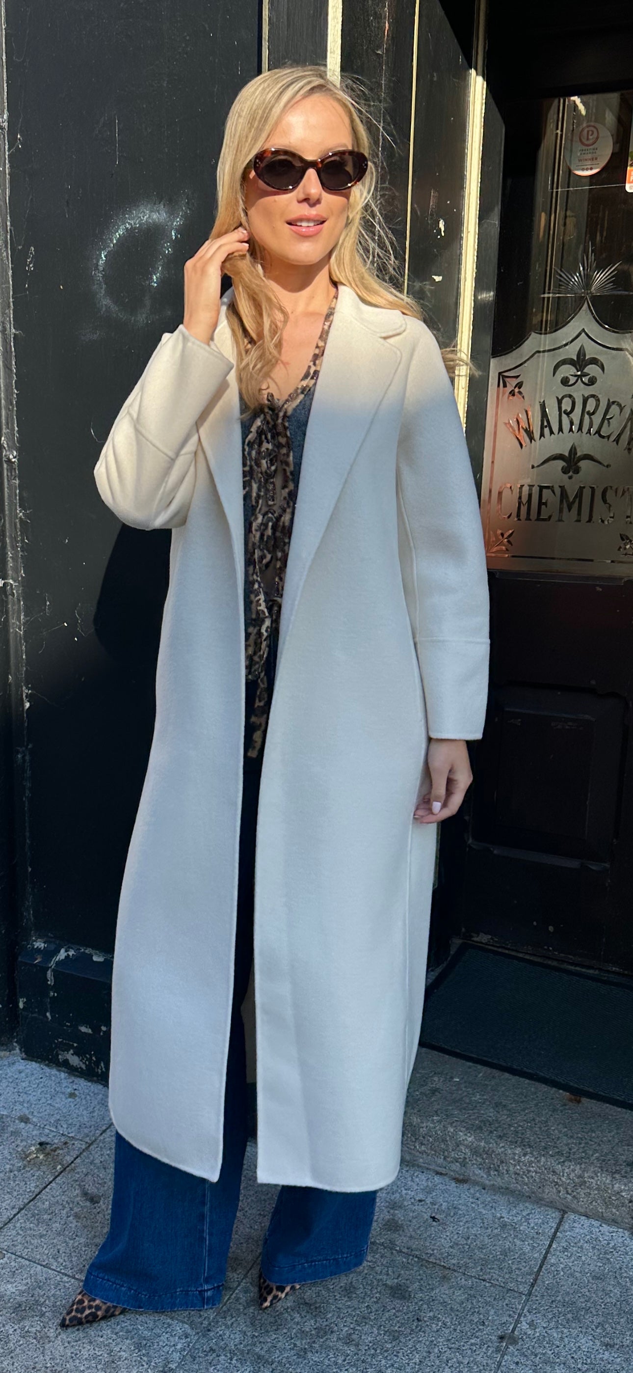 Ecru wool coat outlet