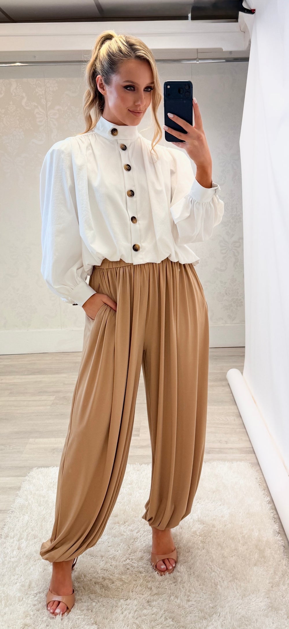 Beige Billow Pants